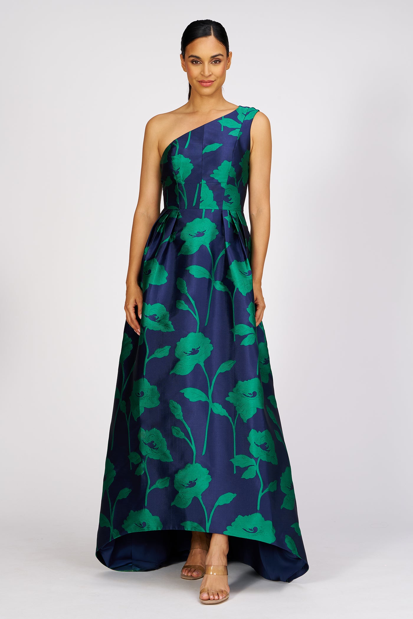 Elegant Navy Emerald Tiara Gown for Prom, Wedding, and Evening Events - Perfect for Special Occasions
