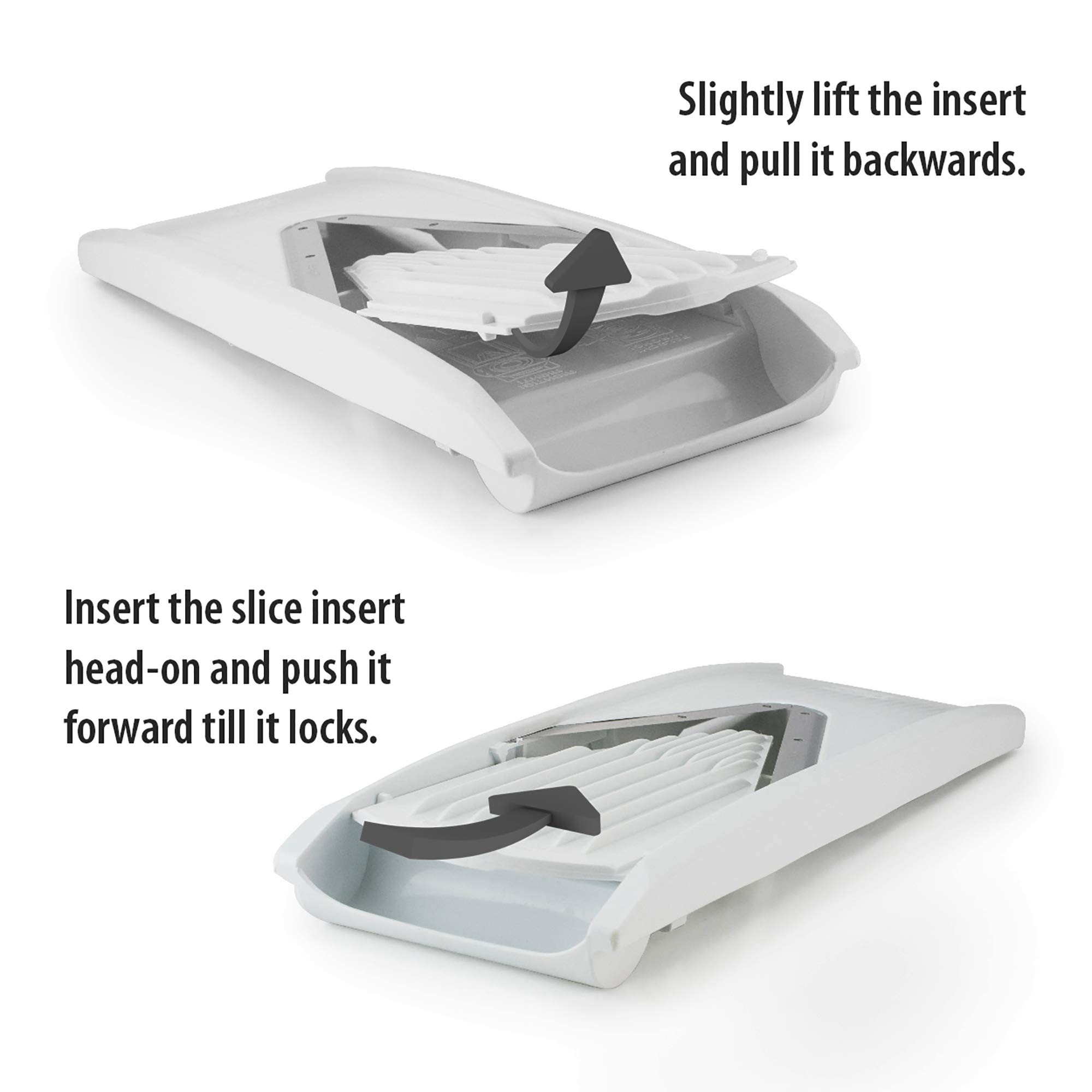 Swissmar V-Prep™ Mandoline Slicer - Professional Kitchen Tool for Julienne, Shred, Cube & Slice Vegetables - Multi-Function Bowl & Safety Holder Included - White - Perfect for Meal Prep, Salad Making & Healthy Cooking