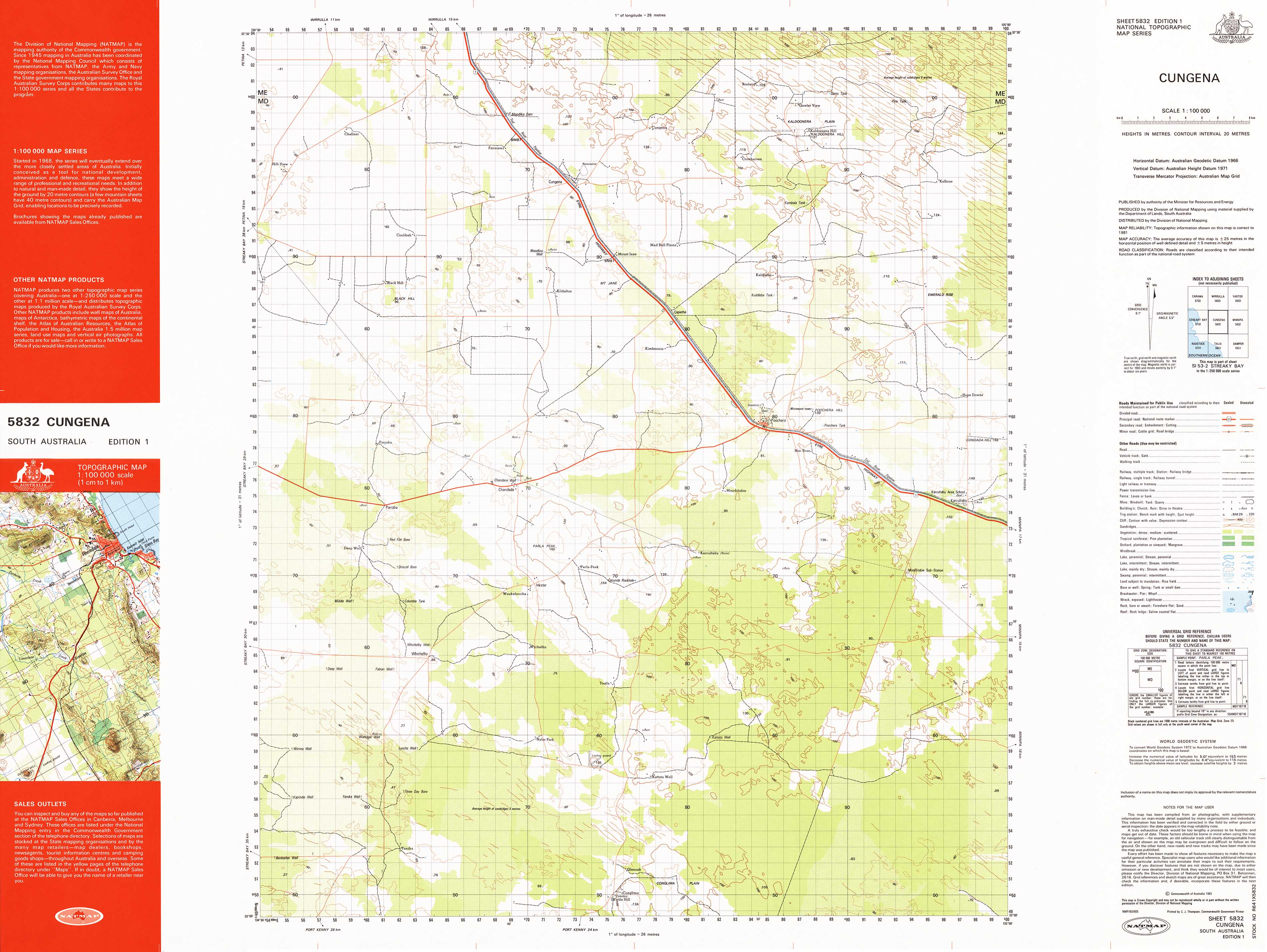 1:100k Topographic Map of Cungena - Detailed Hiking, Camping & Outdoor Adventure Navigation - Perfect for Backpacking, Trail Exploration & GPS Planning