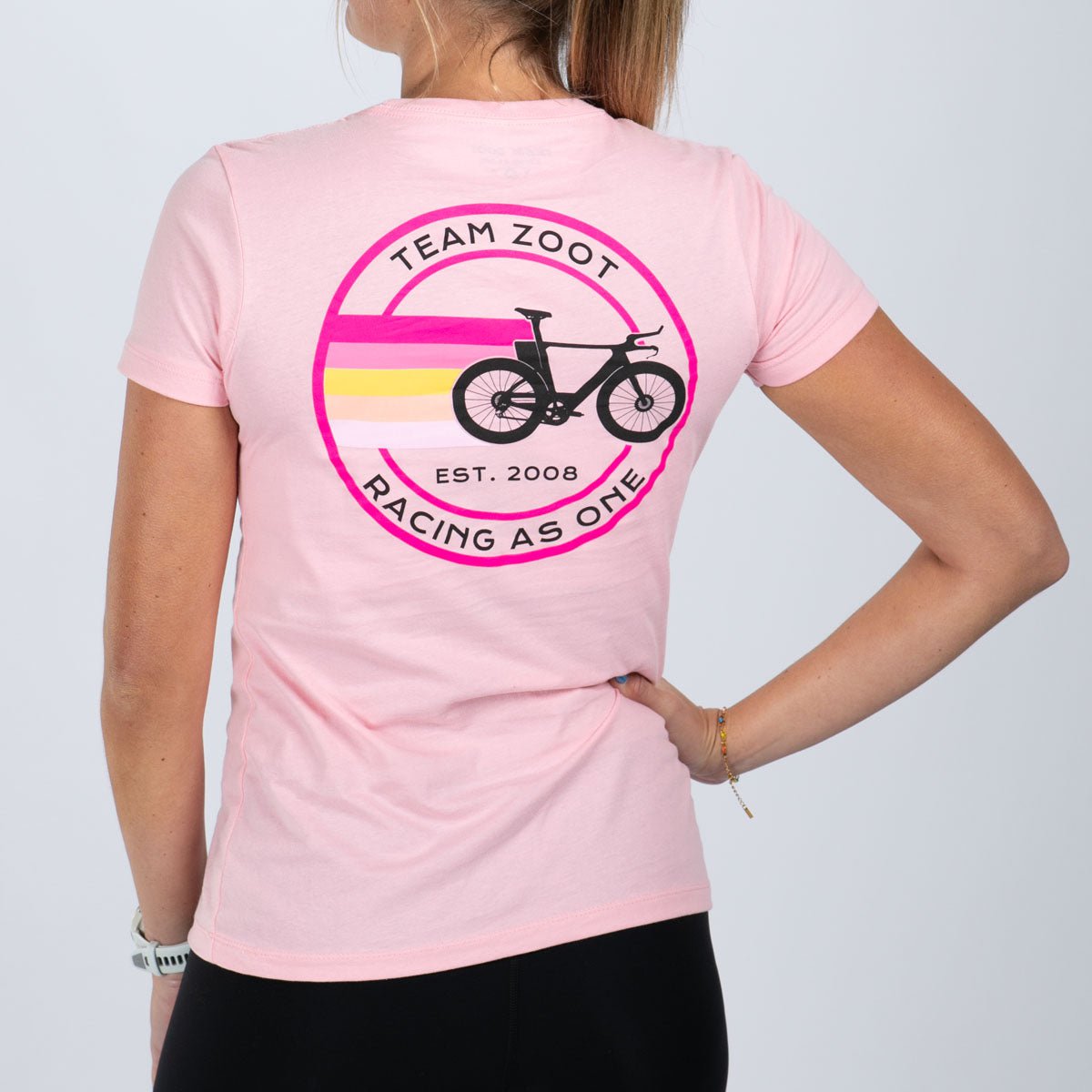 Team Zoot 2025 Women's Light Pink T-Shirt - Soft Cotton Casual Tee for Running, Gym & Everyday Wear