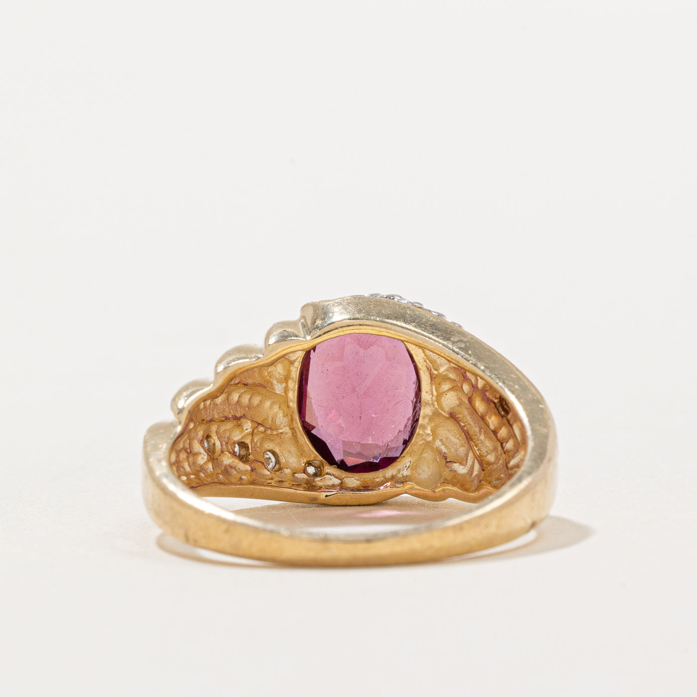 2.80ct Garnet & 0.08ct Diamond Cocktail Ring - Size 6.75 | Elegant Evening Party Jewelry for Women | Perfect for Weddings, Anniversaries & Special Occasions
