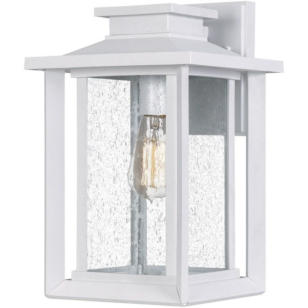 14 Inch Outdoor Wall Lantern - Transitional Coastal Style, Wet Location Approved, White Lustre Finish - Perfect for Porch, Patio, Garden and Entryway Lighting (Model: 71-Bel-4423721)