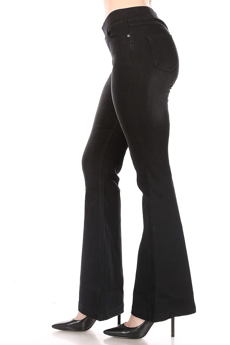 **Women's Flare Jeans - Stretchy Elastic Pull-On Skinny Bootcut Denim Jeggings | Comfortable & Stylish for Casual Wear, Office & Night Out**