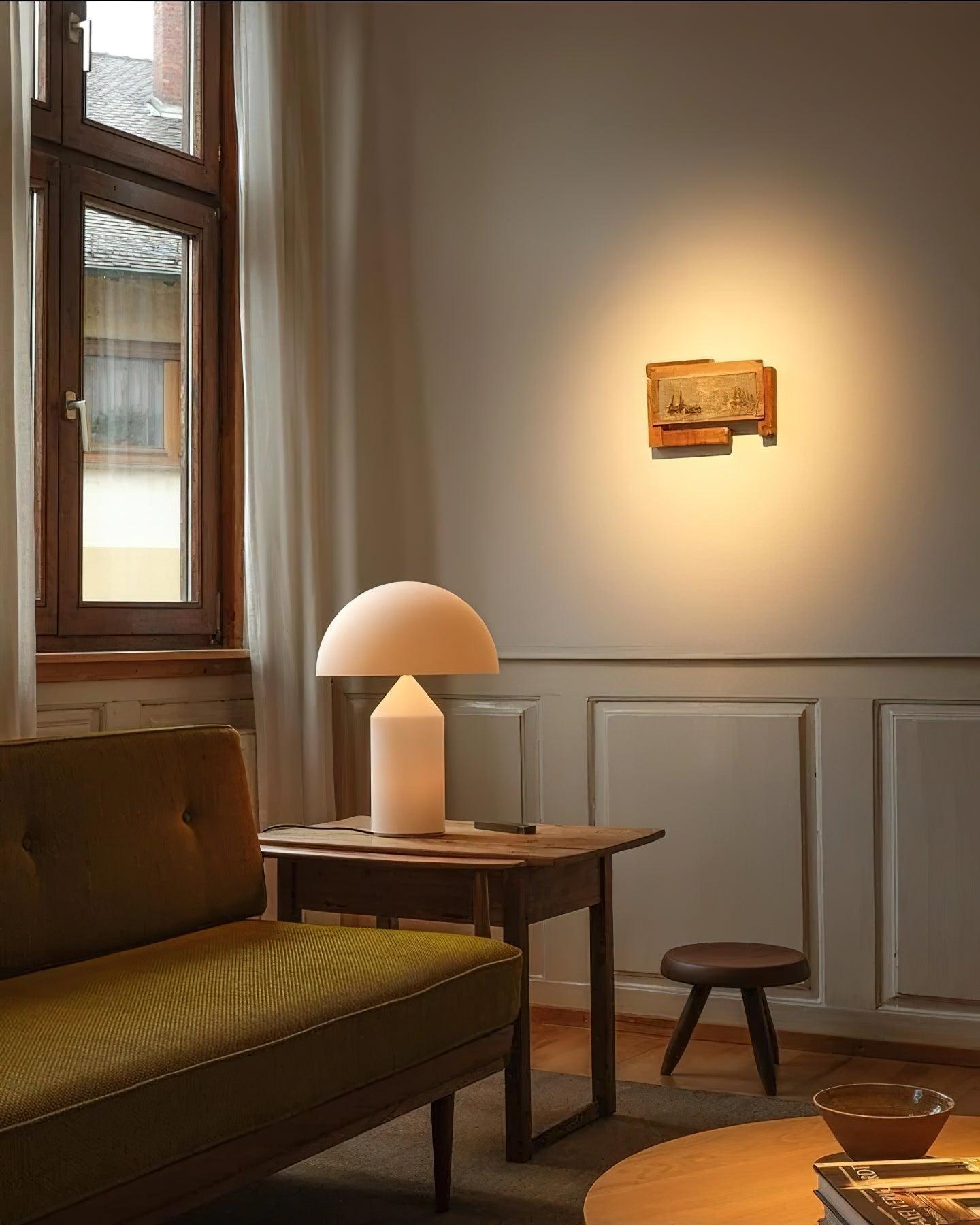 Atollo Glass Table Lamp - Modern LED Desk Lamp for Home & Office - Stylish Lighting for Living Room, Bedroom, or Workspace