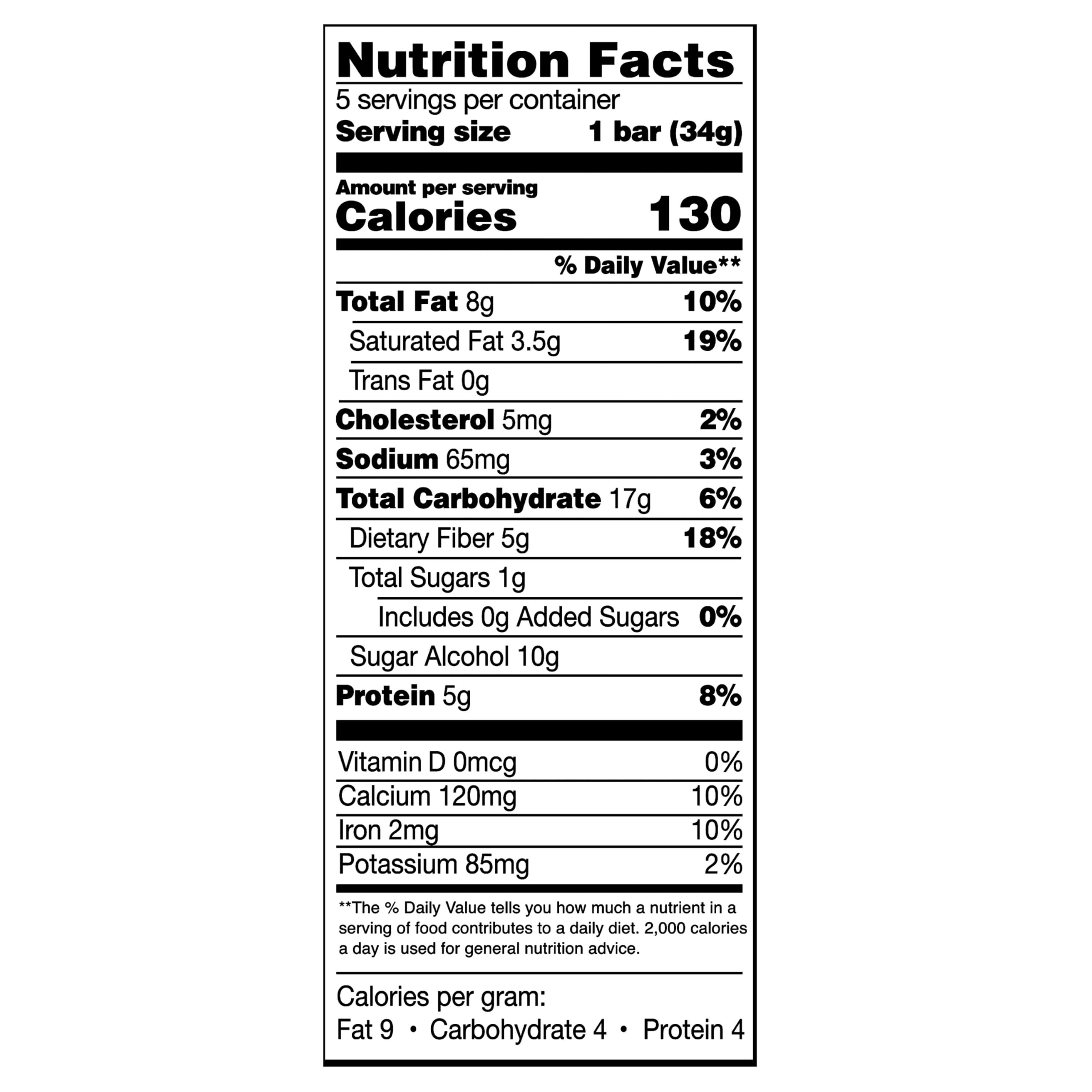 Equate Caramel Nut Treat Bar - 5 Count Pack | Healthy Snack for Energy & On-the-Go | Perfect for Office, Hiking & Gift Giving