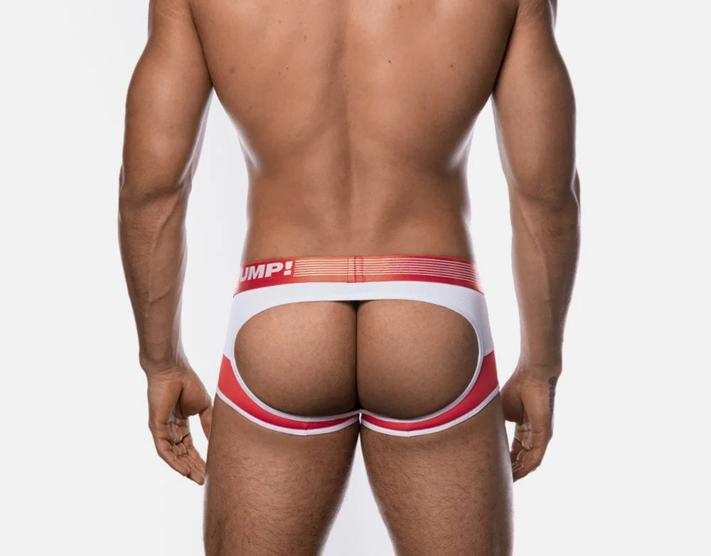 **PUMP! Men's Mesh Jockstrap Boxer Briefs - Red - Breathable & Comfortable Underwear for Workout, Gym & Sports**