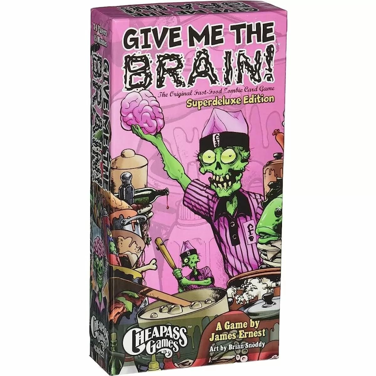Give Me The Brain Superdeluxe Edition - Fun Fast-Paced Card Game for Parties & Family Game Nights | Cheapass Games | Perfect for Adults & Teens