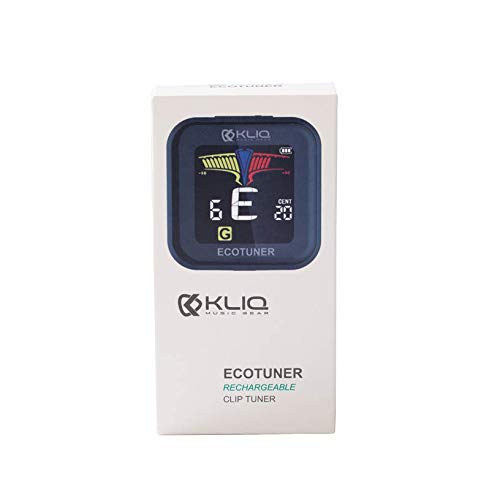 KLIQ EcoTuner - USB Rechargeable Clip-On Tuner for Guitar, Violin, Ukulele & All Instruments (Includes Charging Cable) | Perfect for Live Performances, Studio Recording & Music Practice