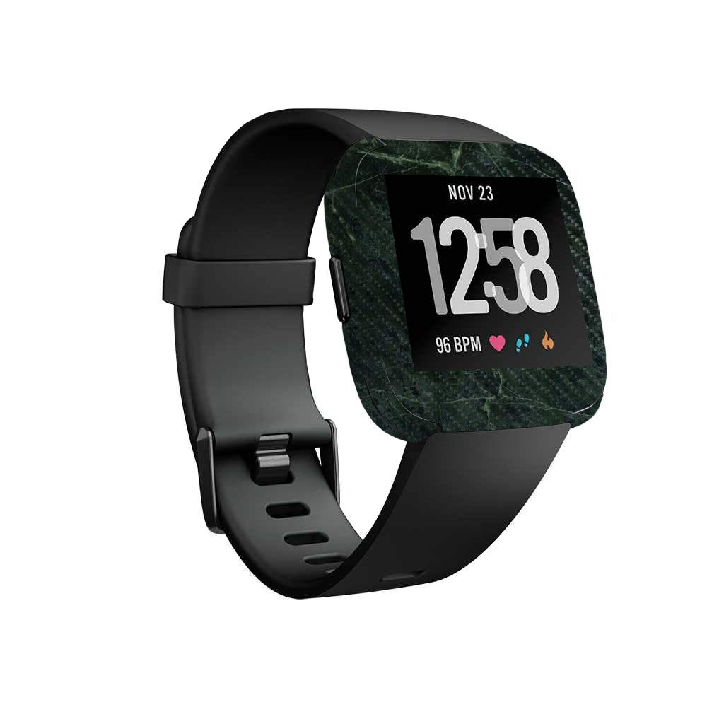 Premium Carbon Fiber Skin for Fitbit Versa - Green Marble Protective Cover | Durable Textured Finish | Easy to Apply & Remove | Made in USA | Perfect for Gym, Work & Daily Wear