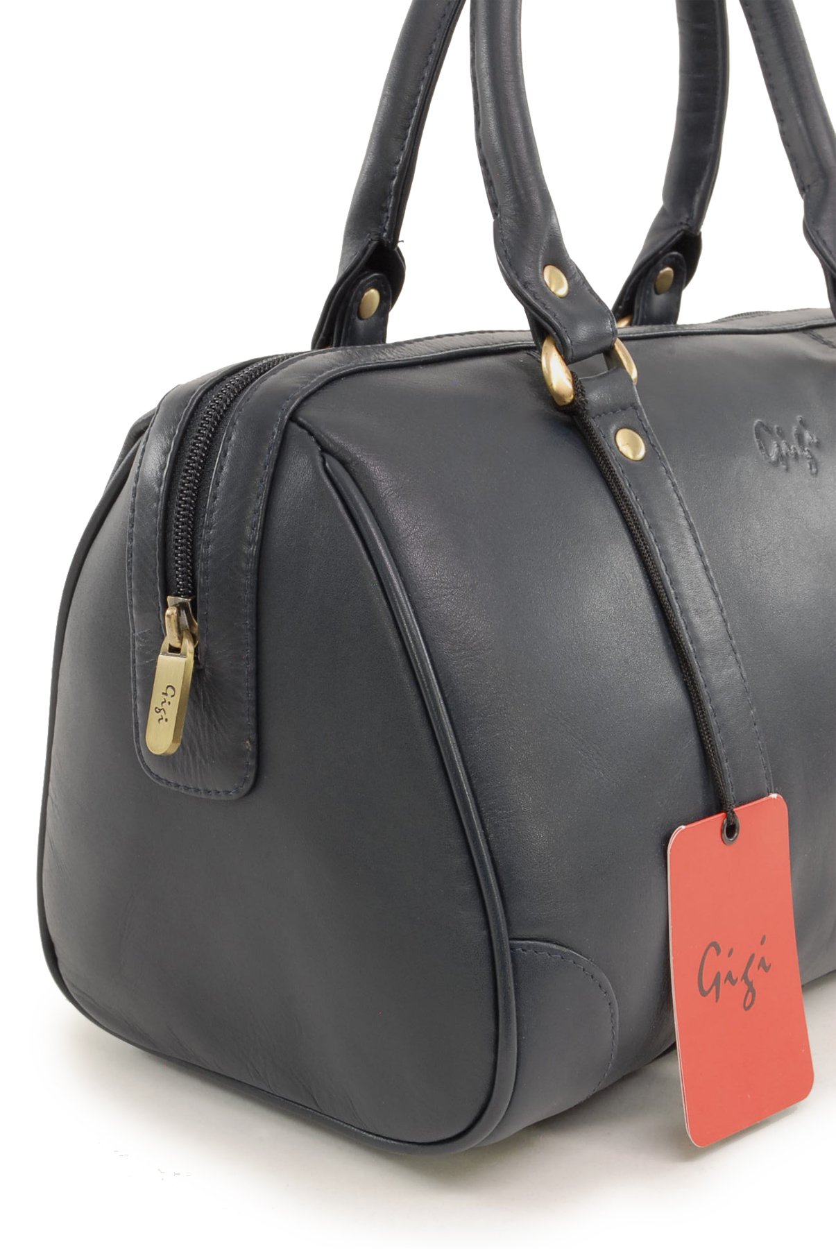 Gigi Women's Leather Top Handle Bag - Medium Ladies Handbag with Detachable Crossbody Strap & Heart Keychain Charm - Othello 5067 - Perfect for Work, Travel, and Everyday Use