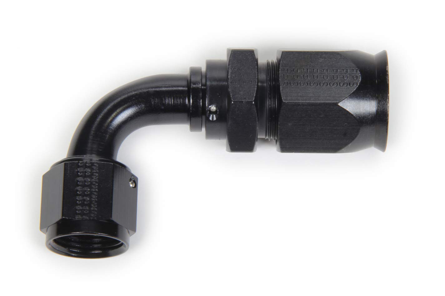 Race-Rite PTFE Hose Fitting - 10AN Female Swivel 90 Degree Aluminum Black Hose End Connector for High-Performance Automotive & Racing Applications