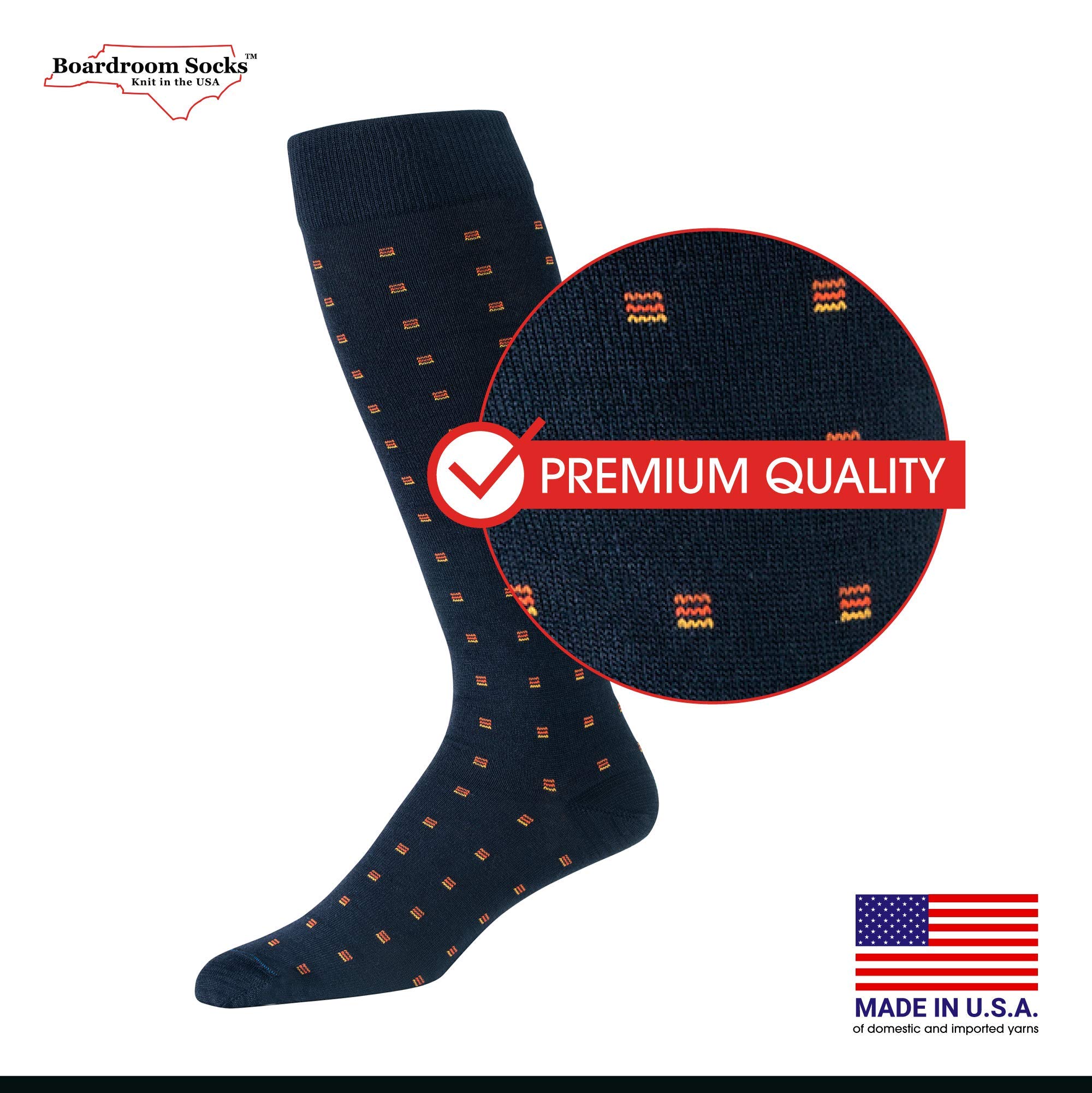 Premium Merino Wool Over-the-Calf Dress Socks for Men - Breathable & Comfortable Patterned Socks for Business, Office & Formal Occasions