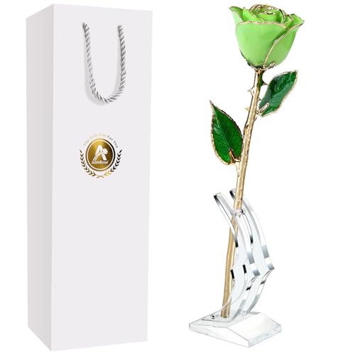 B2. Green Handmade Rose White Stand