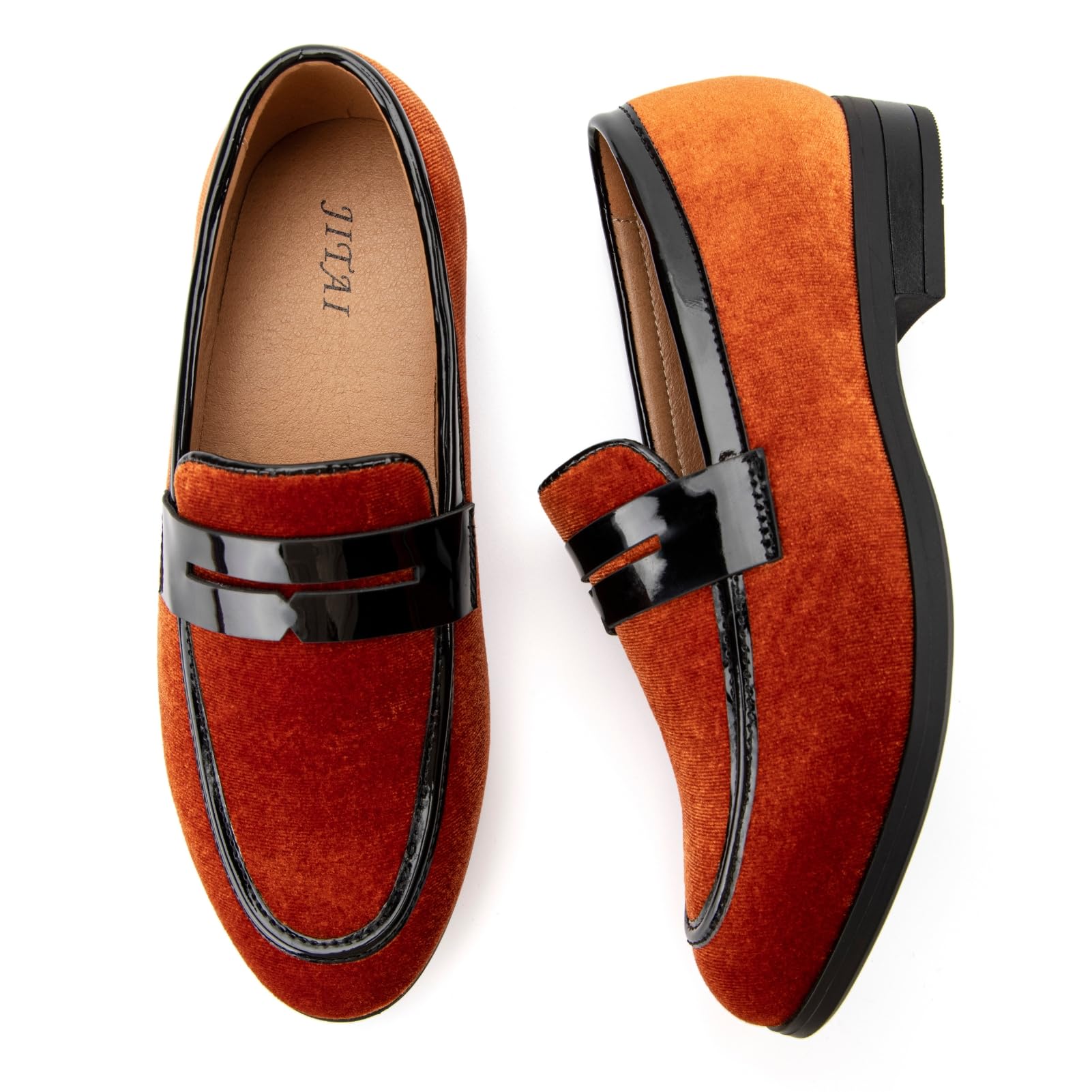 JITAI Boys Velvet Slip-On Loafers Dress Shoes for Wedding, Party & Formal Occasions - Comfortable Kids Dress Shoes for School, Church and Special Events