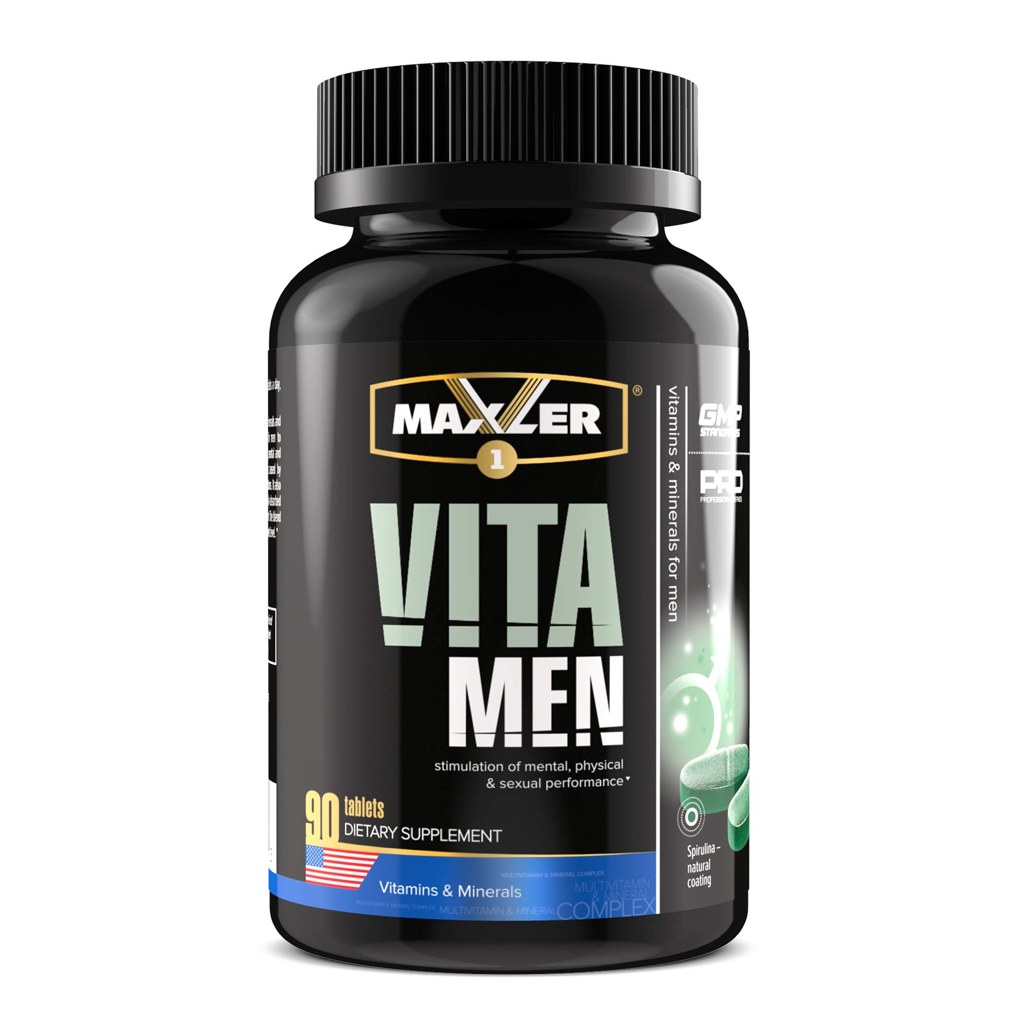 Maxler VitaMen High Potency Multivitamin for Men - Complete Daily Vitamin A B C D E K Complex with Amino Acids & Enzymes - 90 Tablets for Immune Support, Energy & Athletic Performance | Ideal for Active Men, Gym Enthusiasts & Fitness Lovers