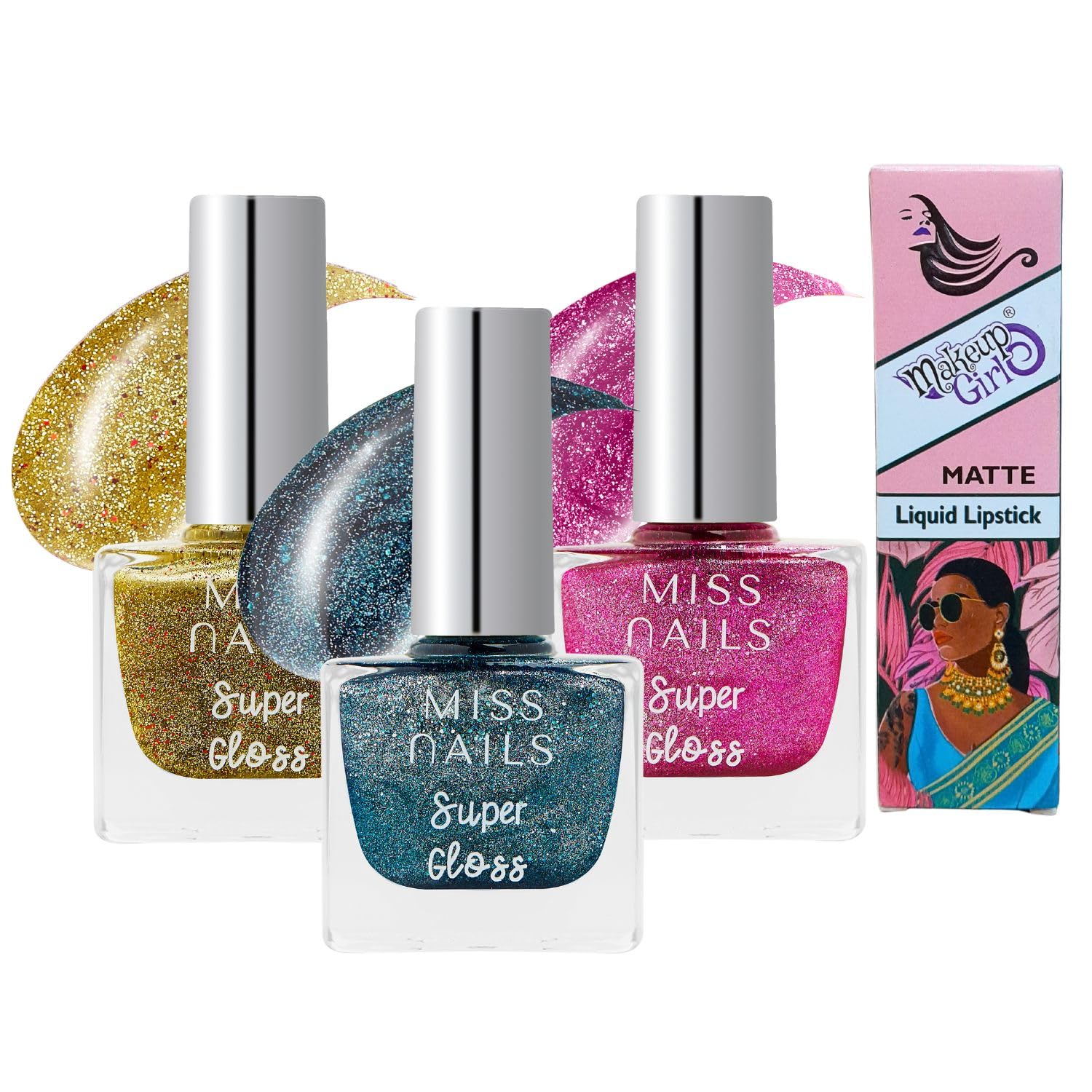 Toxic-Free Super Gloss Nail Polish Set - 3 Pack (SG09) | Ultra Shiny & Nourishing Nail Lacquer for Women | Perfect for Manicures, Pedicures & Salon-Quality Nails at Home