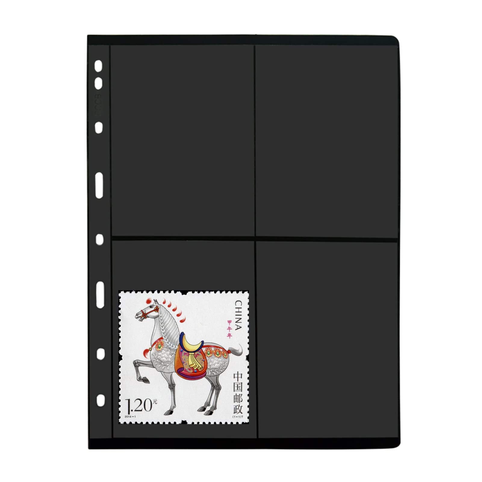 20 Sheet Stamp Collecting Pages with 4 Grids - 9-Hole Standard for Stamp Album Binder - Professional Organizer Pack for Stamp Collectors - Perfect for Hobbyists, Philatelists and Gift Giving