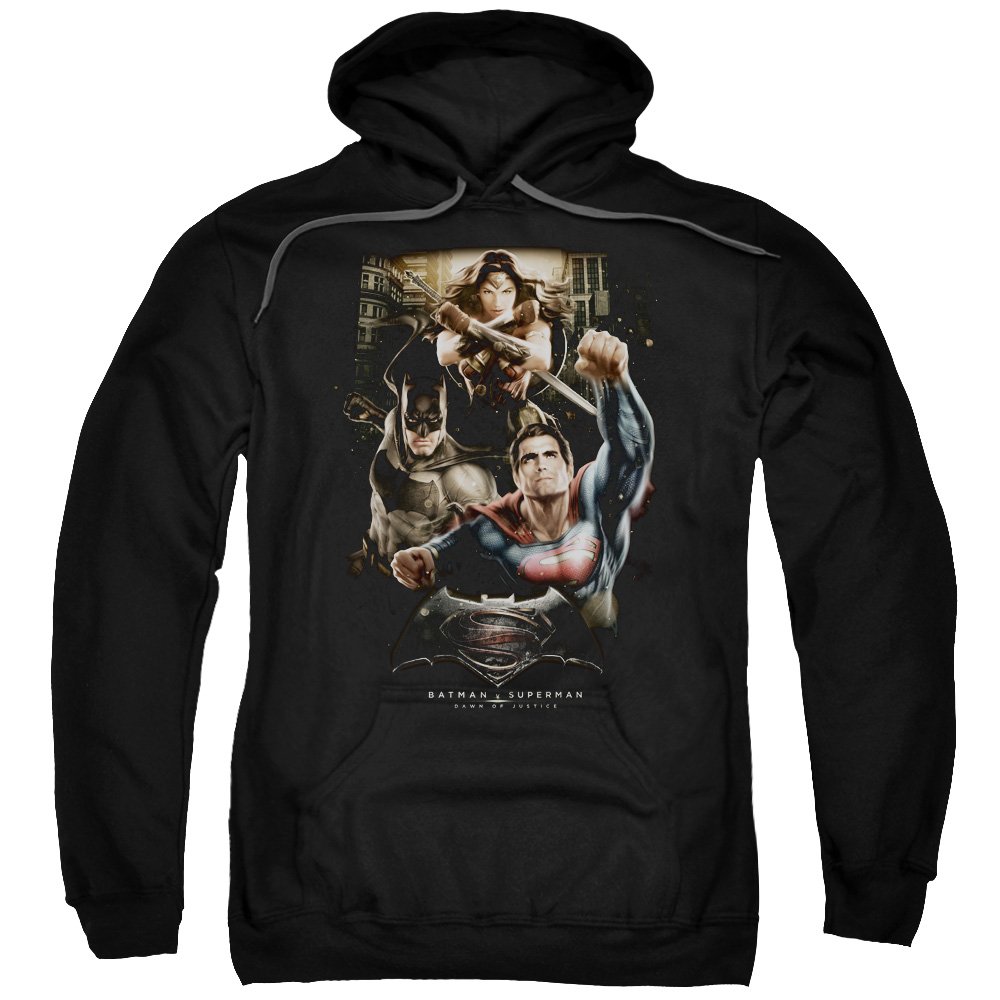 Batman vs Superman Hoodie for Men - DC Comics Graphic Pullover Sweatshirt | Perfect for Cosplay, Comic Con & Superhero Fans