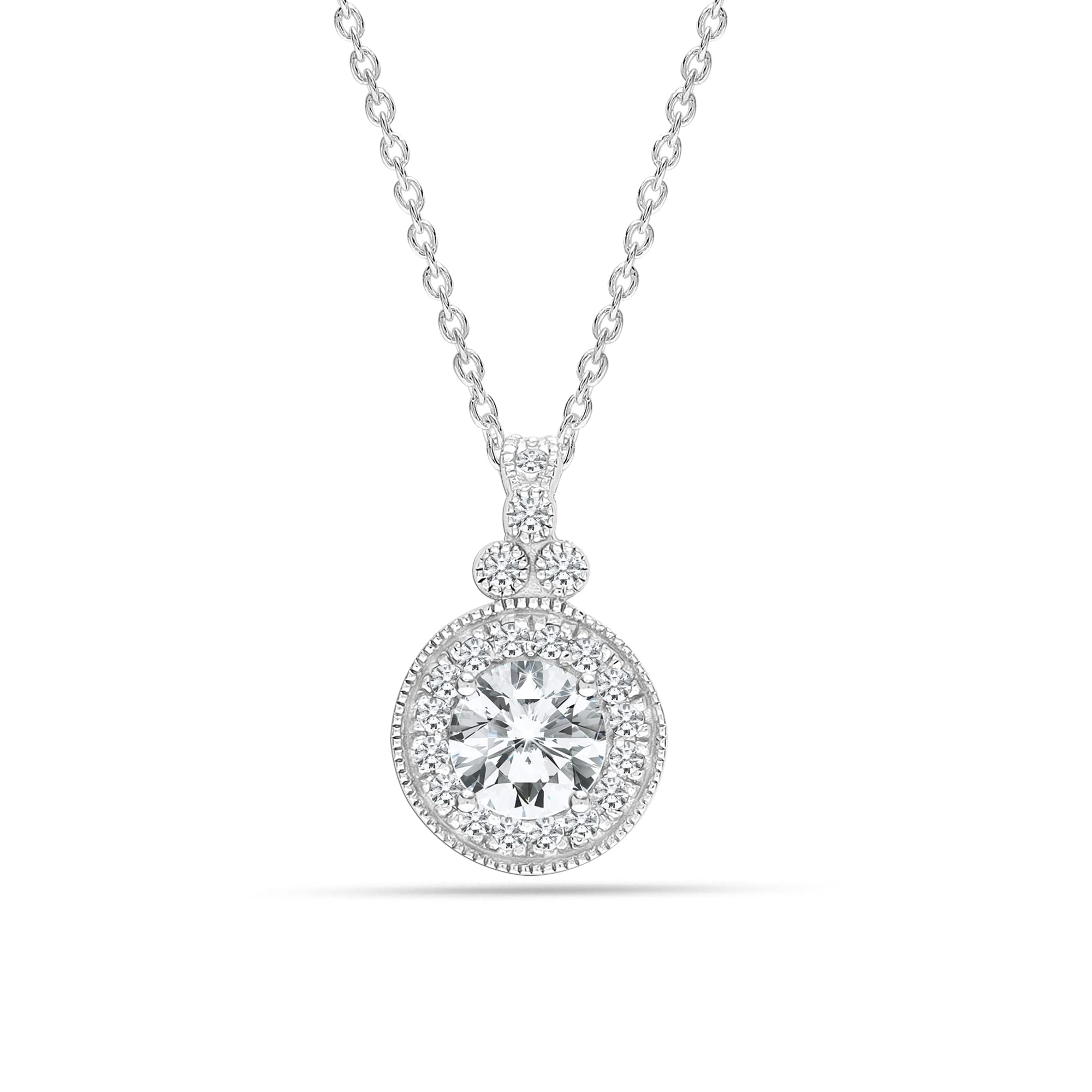 925 Sterling Silver Heart Pendant Necklace for Women - Round Cut Cubic Zirconia Dainty Jewelry Gift (Mother's Day, Birthday, Anniversary, Valentine's Day) - Perfect for Date Nights & Special Occasions