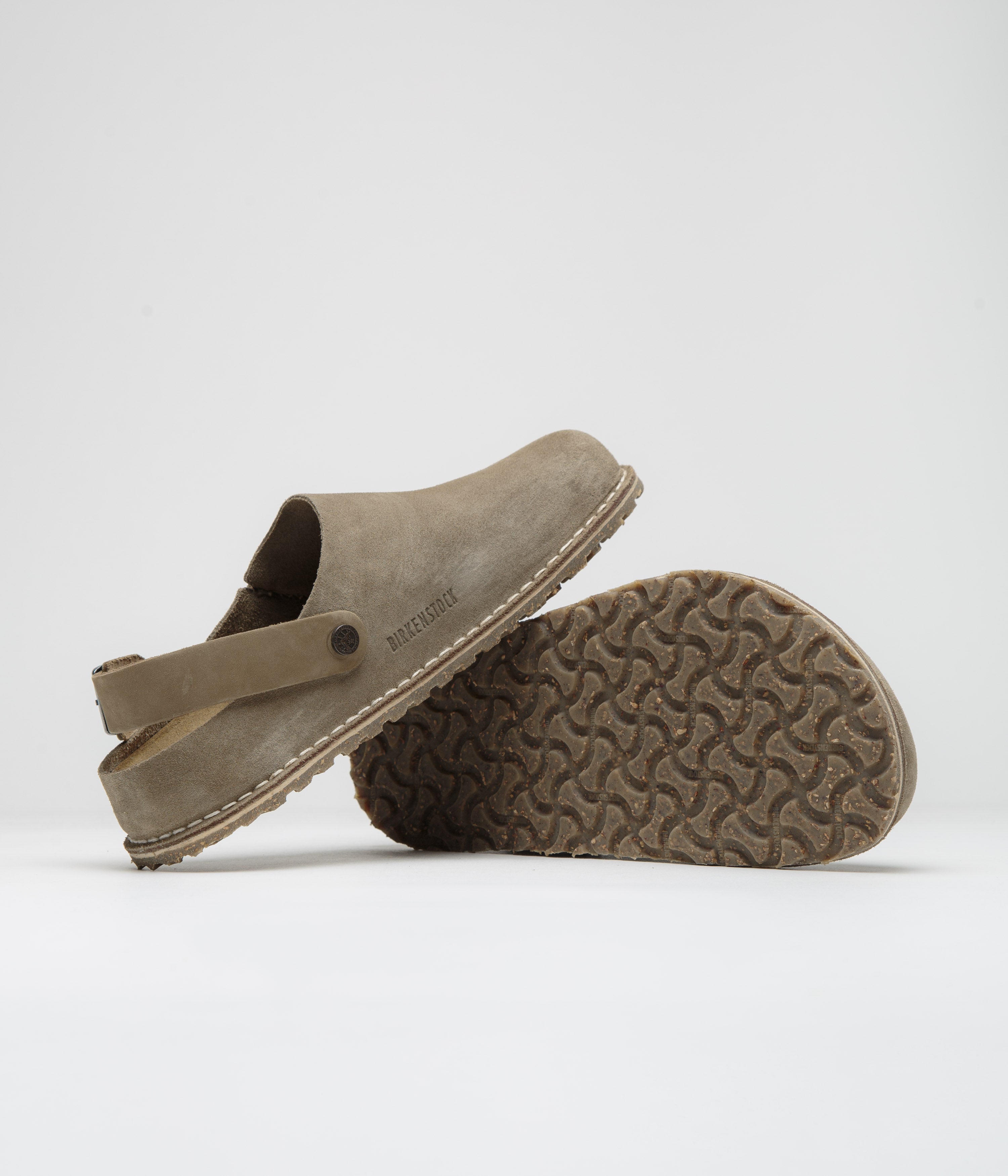 Birkenstock Lutry Premium Suede Sandals for Women - Comfortable Grey Taupe Leather Slides - Perfect for Summer, Beach, and Casual Wear