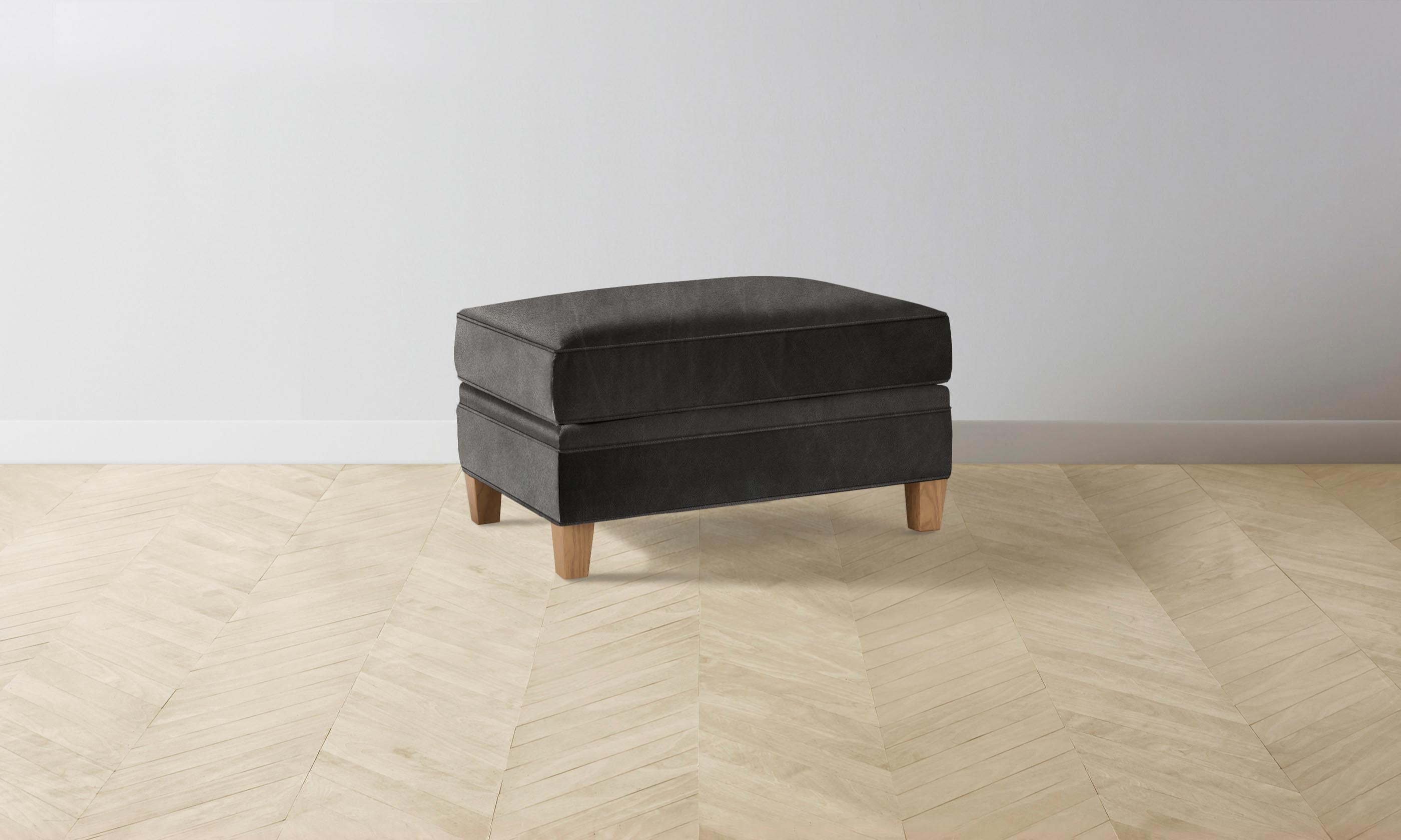Premium Carmine Ottoman - Genuine Tuscan Leather Seal - Perfect for Living Room, Bedroom & Office Decor
