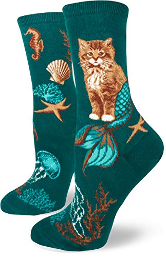 Purrmaids Crew Socks in Deep Teal