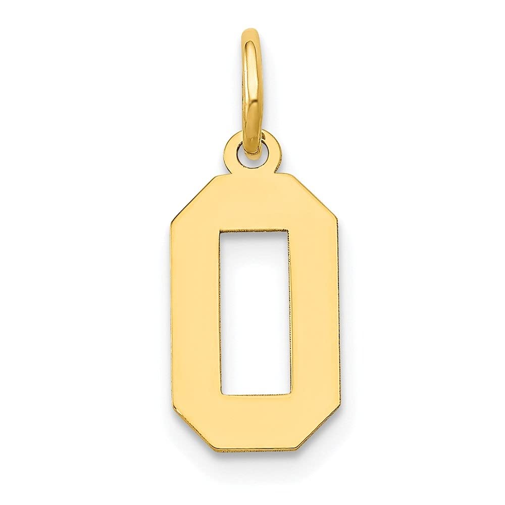 14K Yellow Gold Small Polished Number Charm Pendant Necklace - Dainty Women's Jewelry Gift for Birthday, Anniversary & Everyday Wear