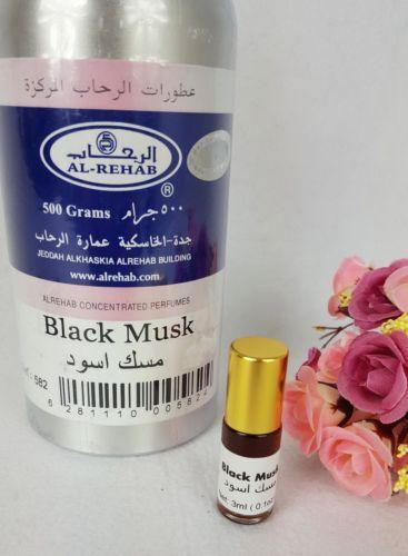Al Rehab BLACK Musk Oil Perfume - 3ml Roll-On Wild Deer Musk Base Fragrance for Men & Women - Long Lasting, Intense Scent for Date Night, Parties & Special Occasions