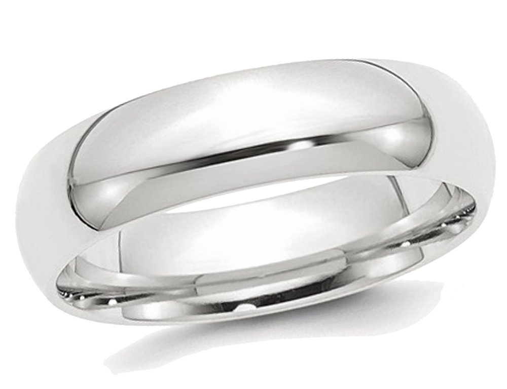 Platinum Comfort Fit 6mm Men's Wedding Band Ring - Perfect for Engagement, Anniversary & Everyday Wear