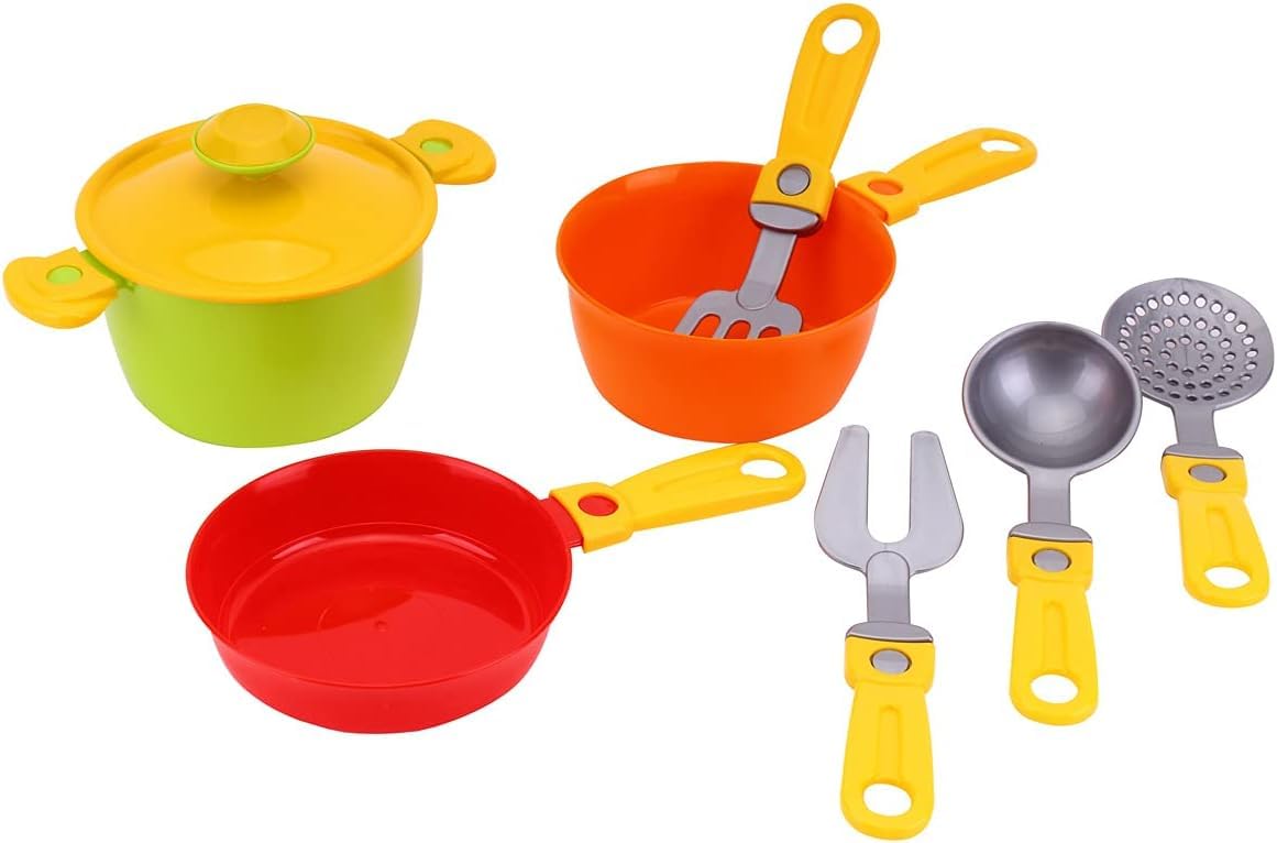 **Kids Pretend Play Kitchen Dishes Set - 33 Pcs Colorful Toy Cookware with Drainer | Durable Plastic Tableware for Kids | Perfect for Role Play, Learning & Imaginative Fun**
