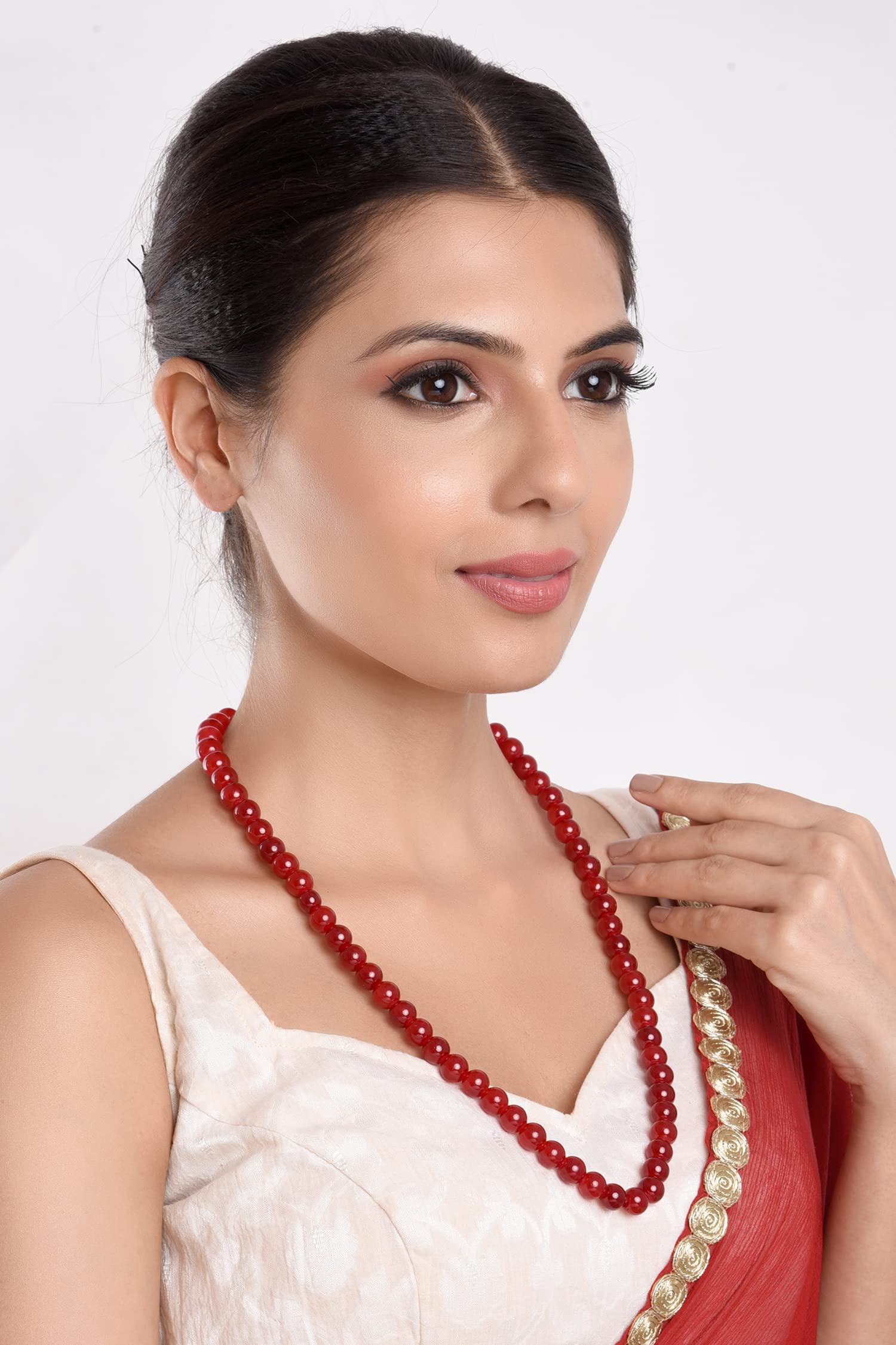 Elegant Pearl & Crystal Necklace for Women and Girls | Fashion Jewelry Gift for Birthday, Anniversary, Valentine's Day | Perfect for Parties, Weddings, and Special Occasions