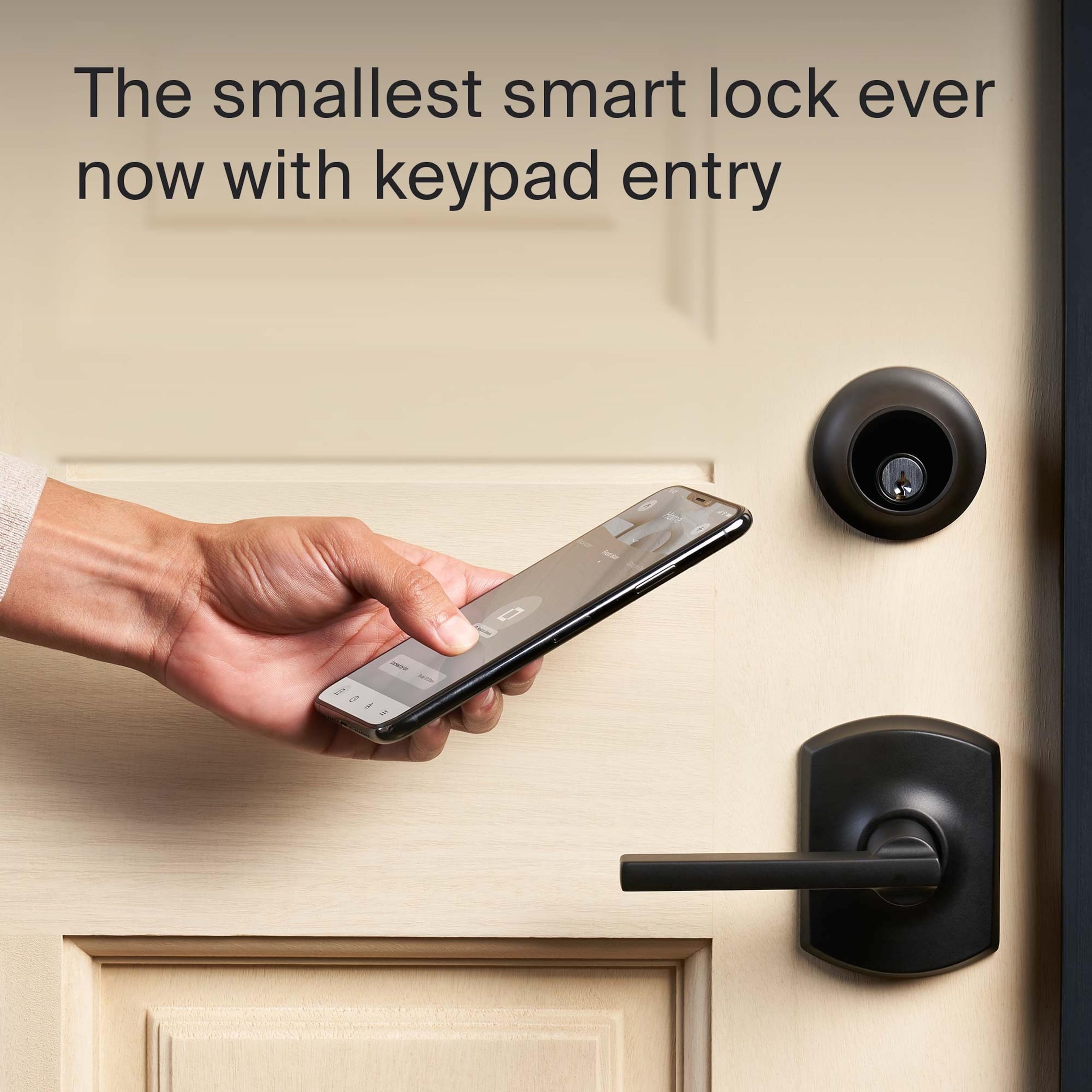 Level Lock (Wi-Fi) Smart Lock with Keypad - World's Smallest Keyless Entry System - Remote Access via iOS/Android App - Apple HomeKit, Alexa & Google Assistant Compatible (Matte Black) - Perfect for Smart Homes, Vacation Rentals & Airbnb Properties