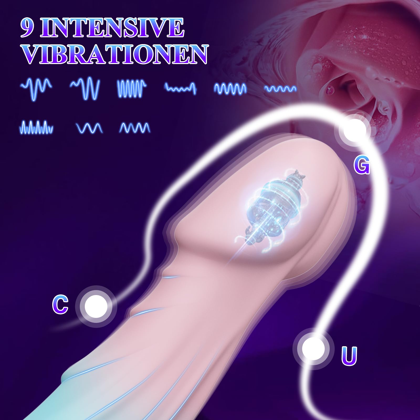7.5 Inch Realistic Silicone Dildo with Suction Cup - 9 Powerful Vibration Modes, Anal & Clitoral Stimulation Sex Toy for Women & Couples - Perfect for Solo Play, Couples Intimacy & BDSM Exploration