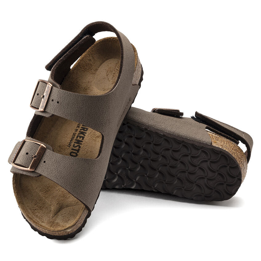 Birkenstock Kids Milano HL Sandals - Mocha Nubuck Leather - Comfortable & Durable Footwear for Boys & Girls - Perfect for School, Play & Outdoor Activities