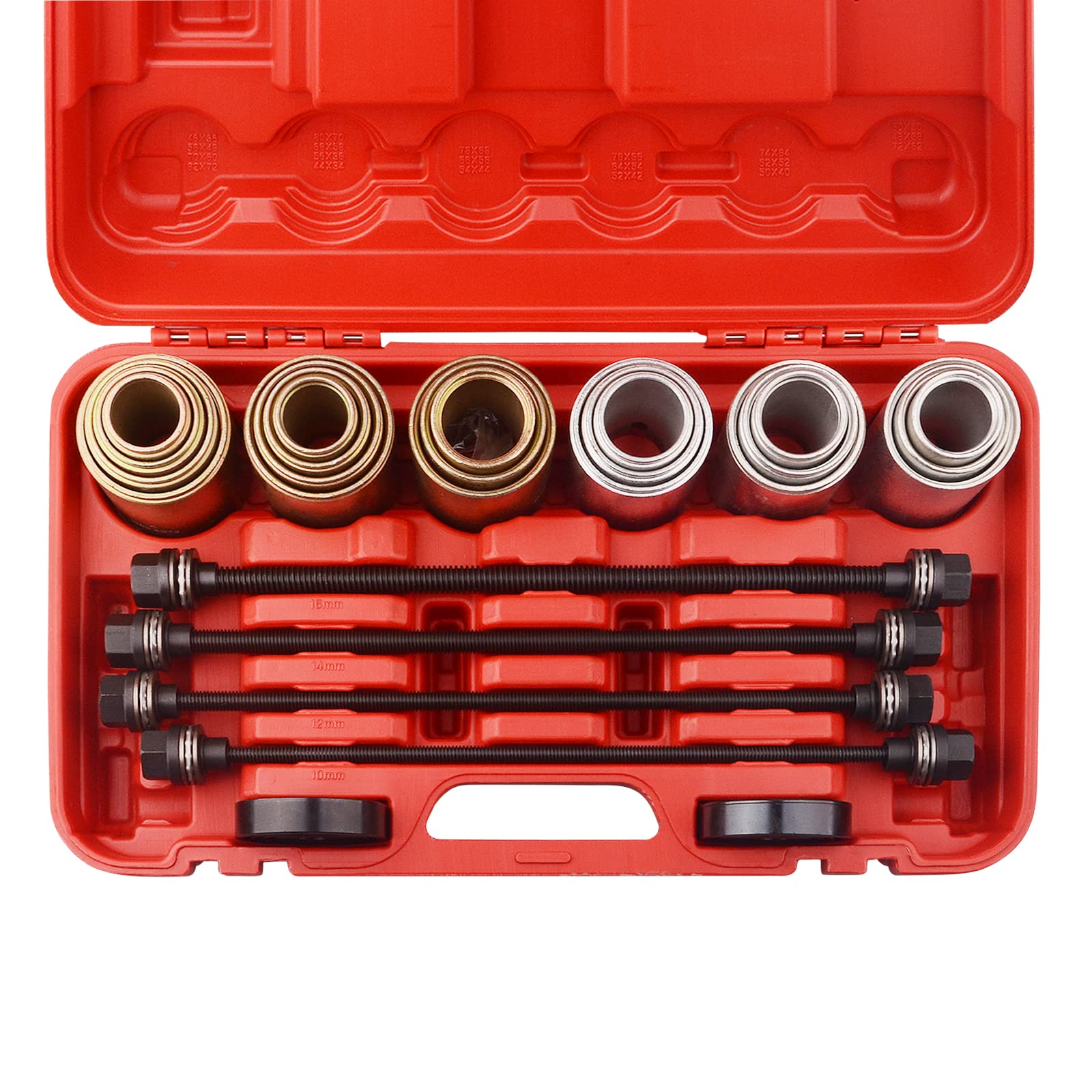 Universal Press and Pull Sleeve Bearing Removal Tool Kit - Professional Installer Tool for Bushings, Bearings, Gears - Perfect for Automotive, Machinery Repair & DIY Projects