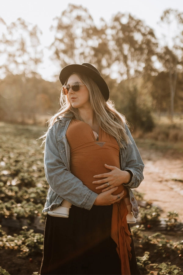 VIXSA Baby Wrap Carrier - Soft & Breathable Infant Sling for Newborn to Toddler (Chestnut Brown) - Perfect for Hands-Free Parenting, Shopping & Outdoor Adventures