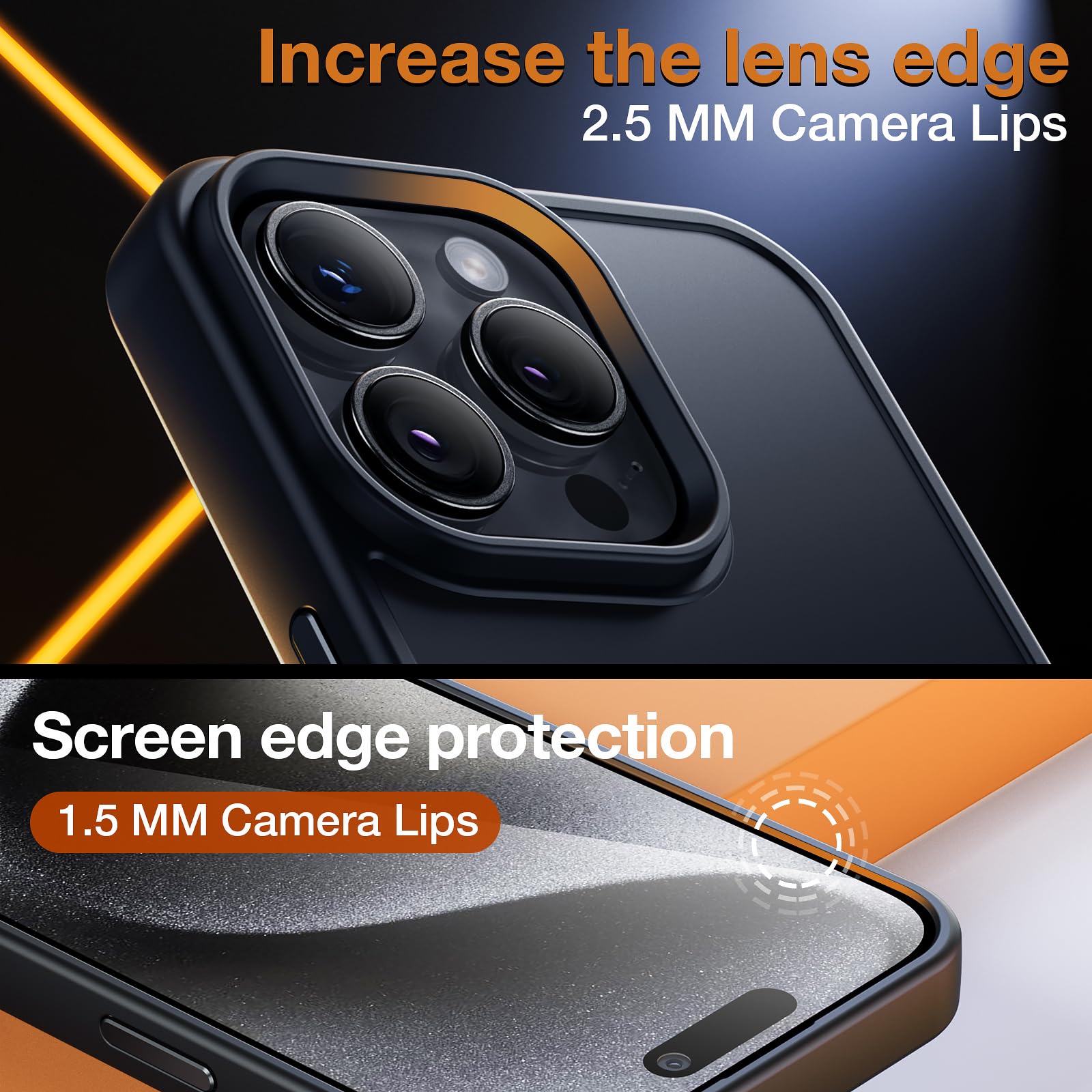 Magnetic Shockproof iPhone 15 Pro Case [6.1 Inch] - MagSafe Compatible Protective Phone Cover in Matte Black | Perfect for Outdoor Activities, Work & Travel