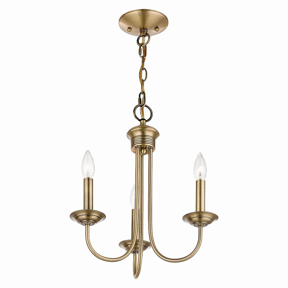 Livex Lighting 42683-04 Black Steel 3-Light Chandelier - Modern Ceiling Light Fixture for Living Room, Bedroom & Dining Room | Elegant Home Decor Lighting for Indoor Spaces