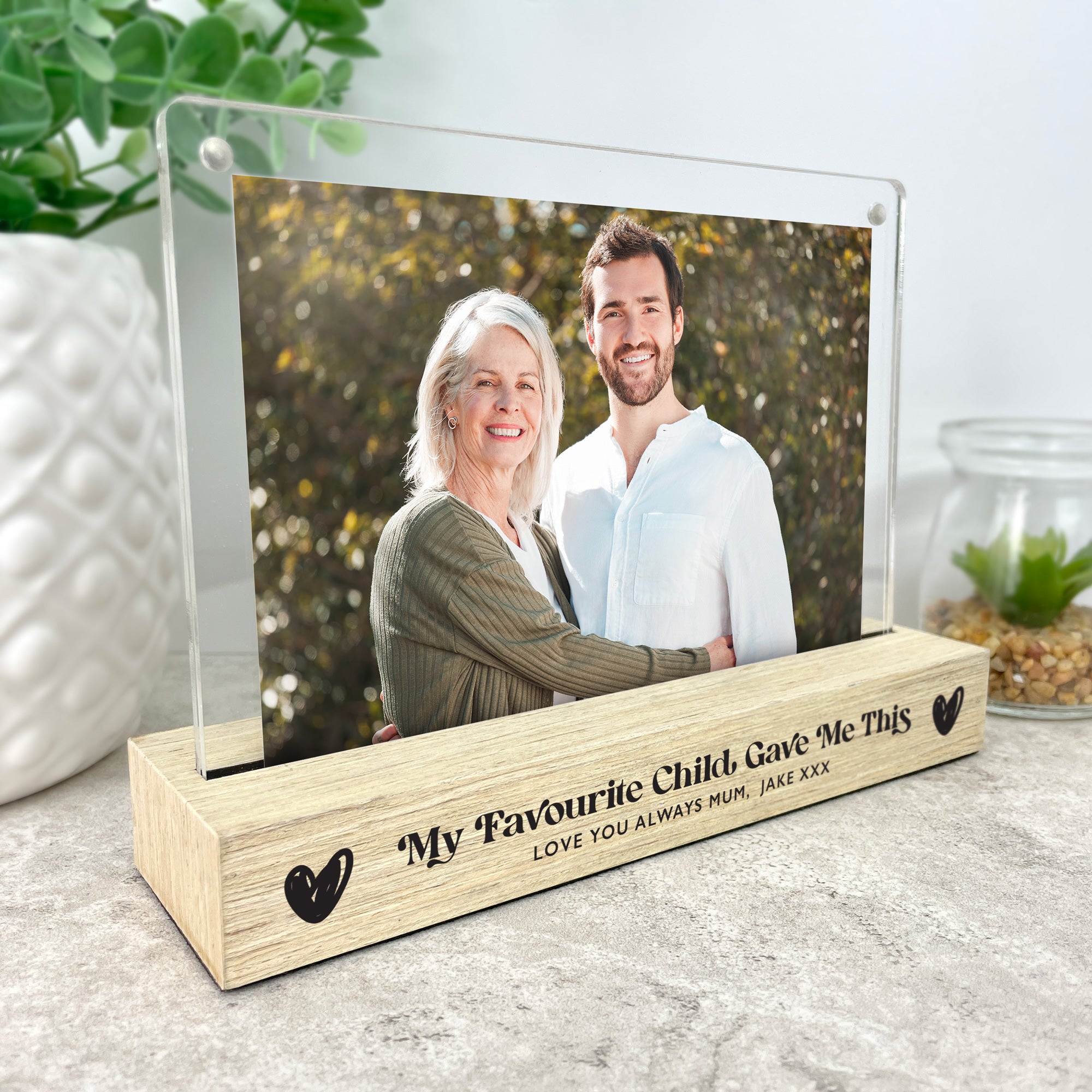 Personalized 'My Favorite Child Gave Me This' 6x4 Wooden Photo Frame - Perfect for Family Photos, Mother's Day Gifts & Home Decor