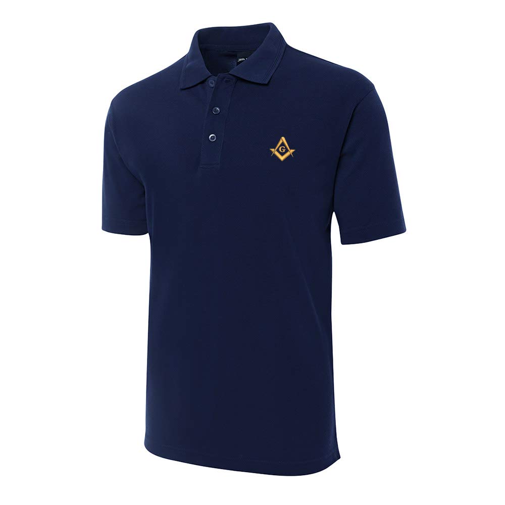 Masonic Lodge Embroidered Short Sleeve Polo Shirts for Men - Premium Cotton Embroidered Shirts for Freemasons, Lodge Meetings & Brotherhood Events
