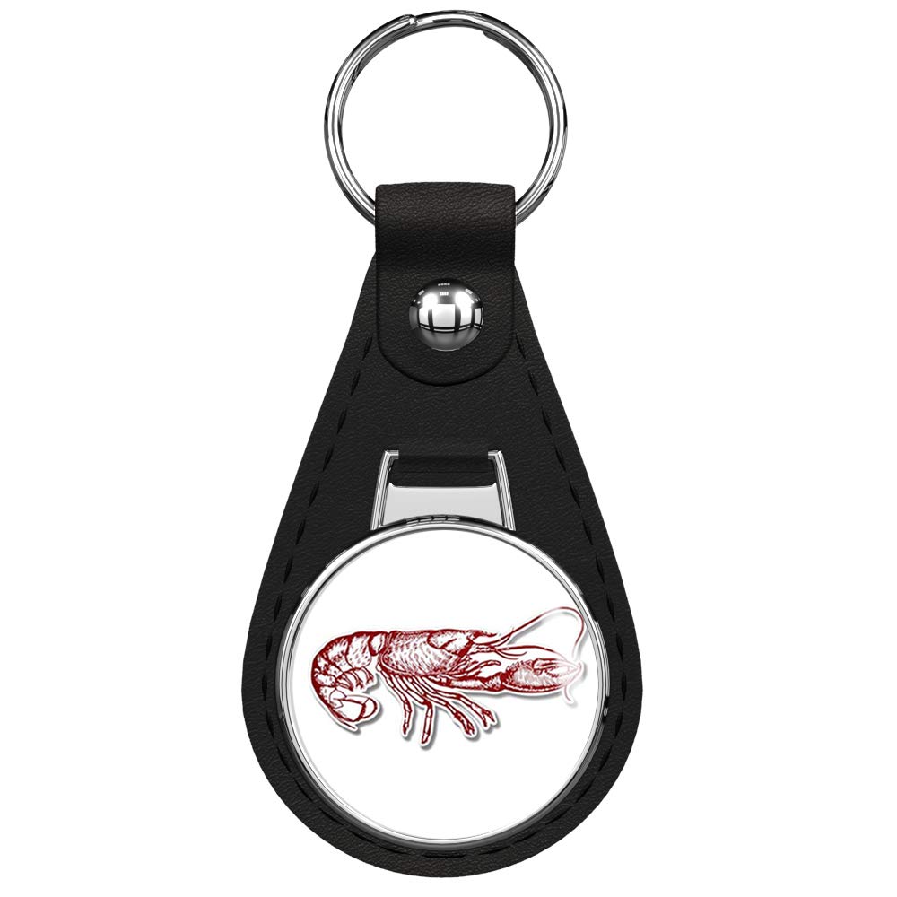 Premium Black Leather Lobster Keychain with Silver Keyring - Stylish & Durable Key Holder for Men & Women - Perfect for Home, Office, Car Keys & Gifts