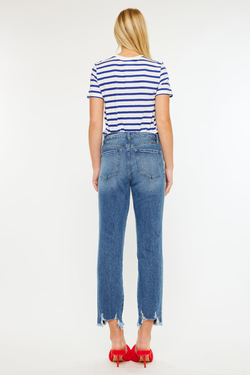 Erin High Rise Slim Straight Leg Jeans for Women - Stretchy Denim Pants, Comfortable & Flattering Fit - Perfect for Casual Wear, Office, and Date Nights