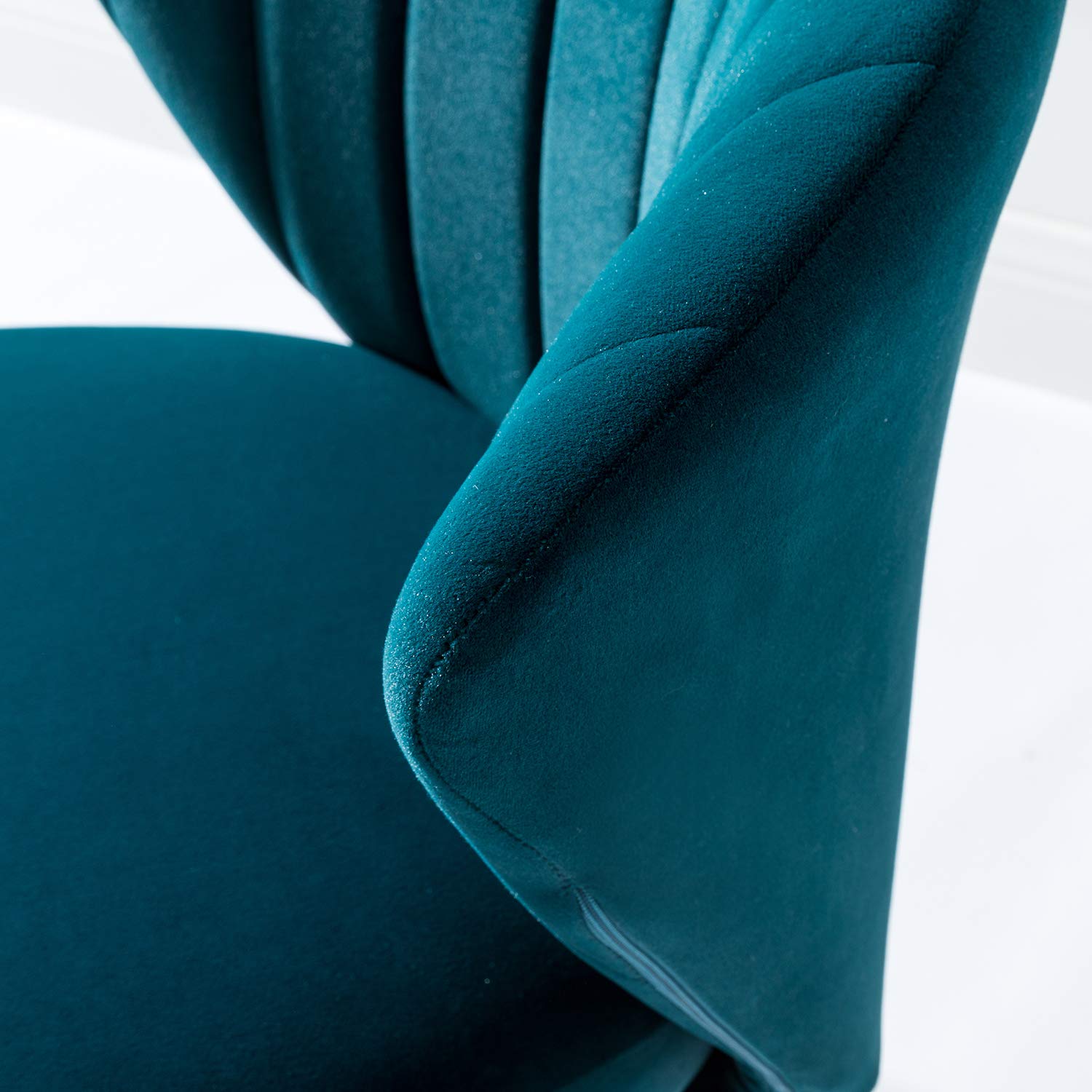 TINA'S HOME Modern Velvet Dining Chairs with Gold Metal Legs - Tufted Back Accent Chair for Living Room, Kitchen, Bedroom & Beauty Salon - Teal Blue Upholstered Side Chair for Home Decor & Patio Seating