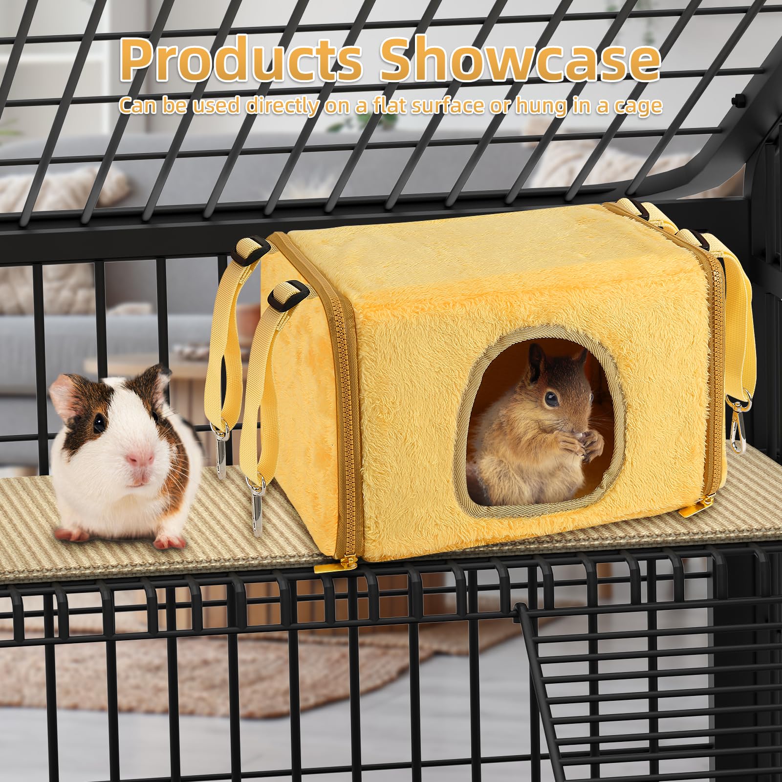 Rat Hammock Bed for Small Pets - Ferret Hanging Bed & Cage Accessories - Cozy Guinea Pig Hideout & Chinchilla Hammock for Cage - Perfect for Small Animal Sleeping, Playing & Relaxing in Cages