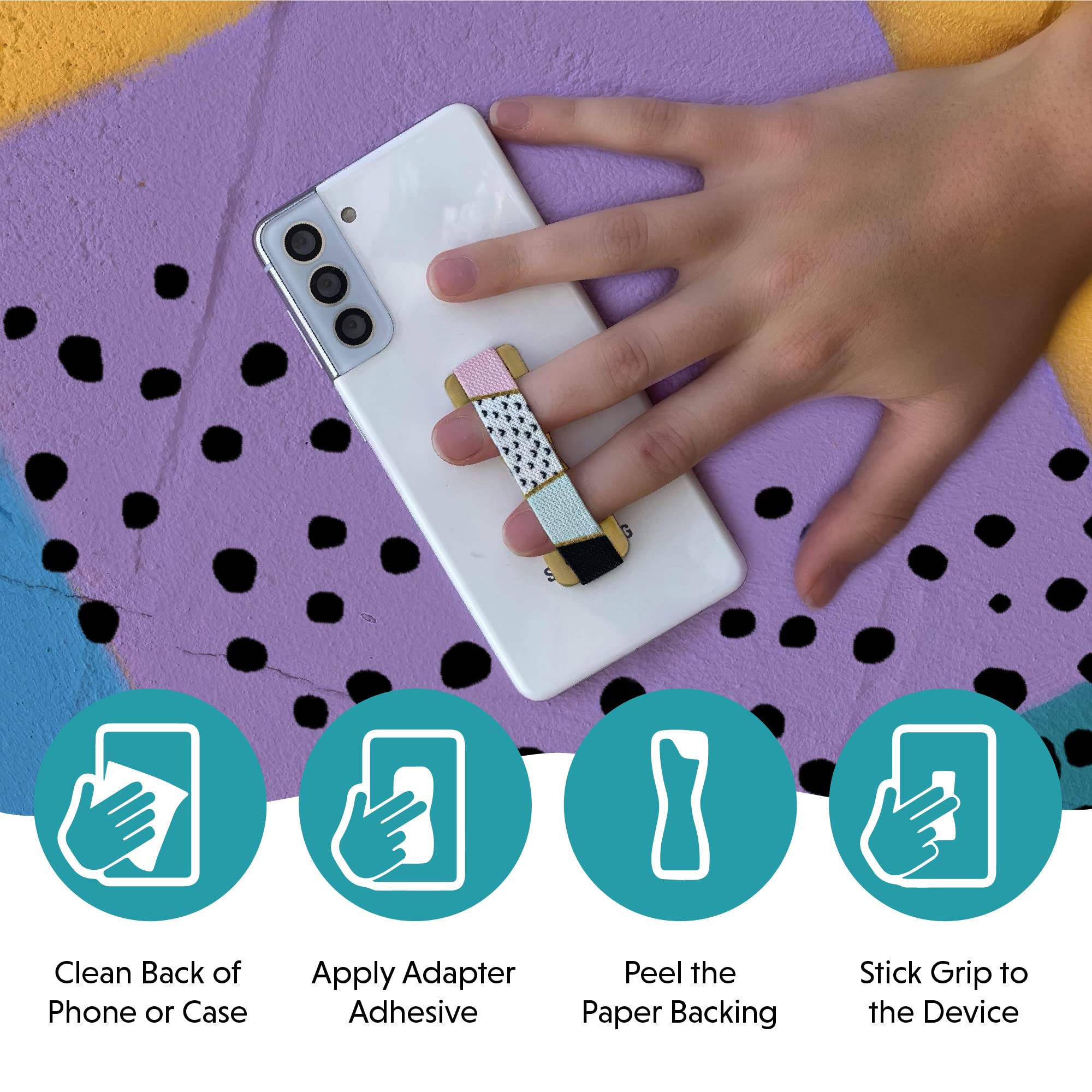 LOVEHANDLE Universal Phone Grip Stand for Smartphones & Mini Tablets - Ergonomic Hand Holder with Wireless Charging Compatibility - Made in USA - Supports I Heart Dogs Charity - Perfect for Driving, Gym Workouts & Everyday Use