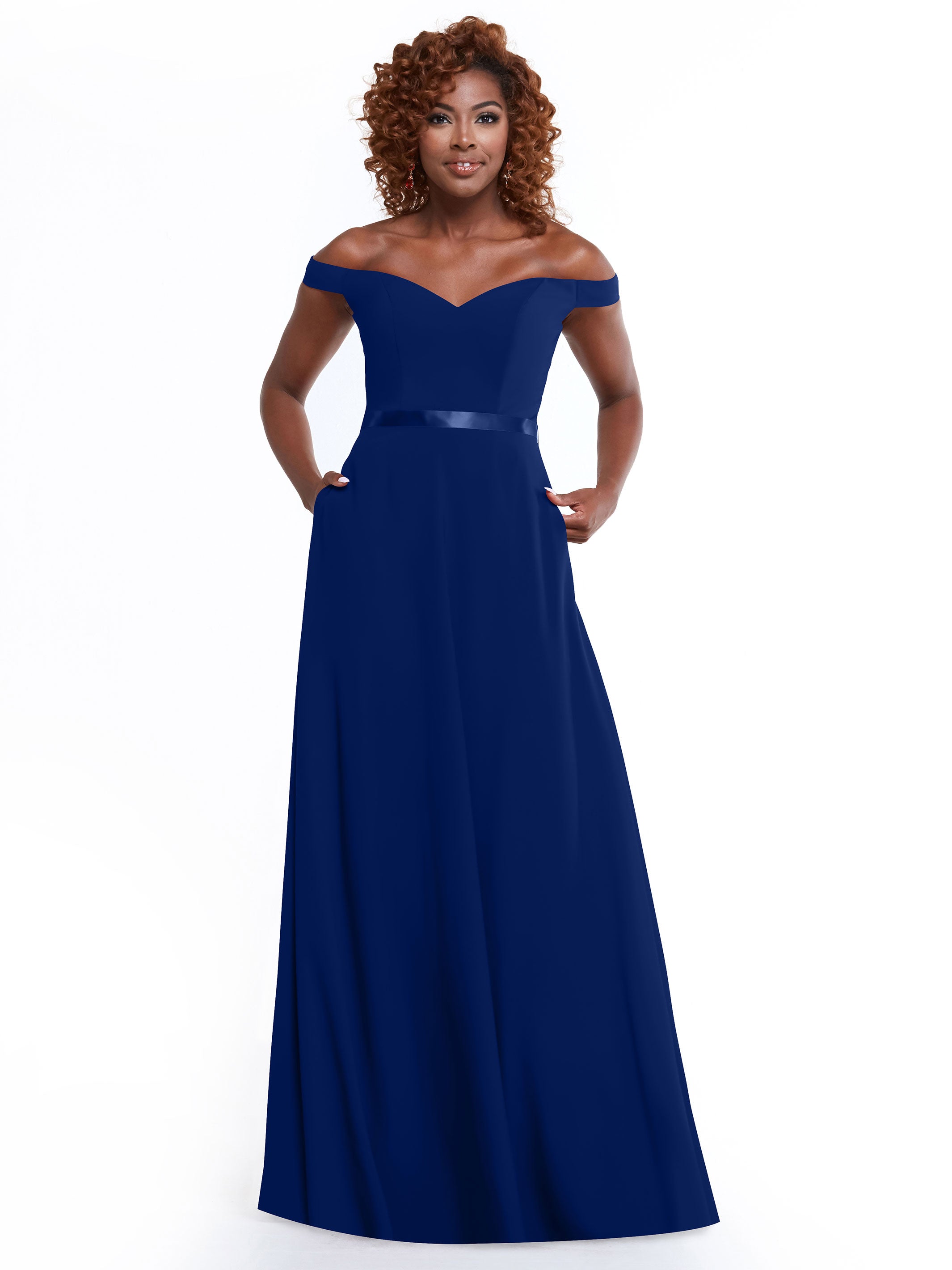 Elegant Off-The-Shoulder A-Line Chiffon Bridesmaid Dress with Sash - Size 80100 | Perfect for Weddings, Formal Events & Special Occasions