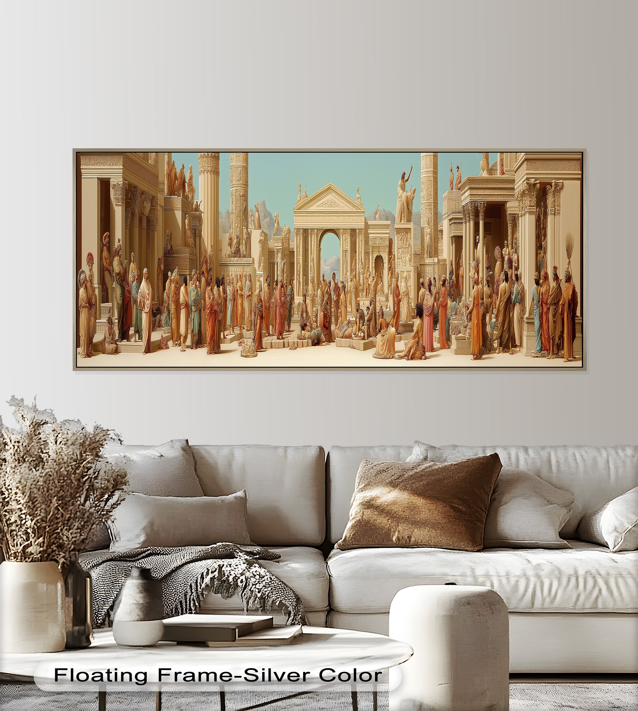 Ancient Agora Gathering - Roman Forum Oil Painting Wall Art | Historical Landscape Artwork | Perfect for Home Decor, Office & Gallery Display