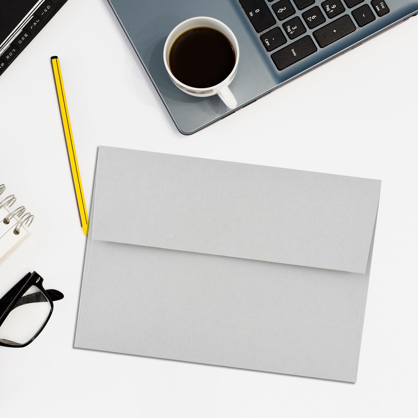 50 Pack 5x7 Envelopes - A7 Size Gray Self Seal Invitation Envelopes, Printable for Wedding, Baby Shower, Greeting Cards & Business Mail - Perfect for Special Occasions & Professional Correspondence