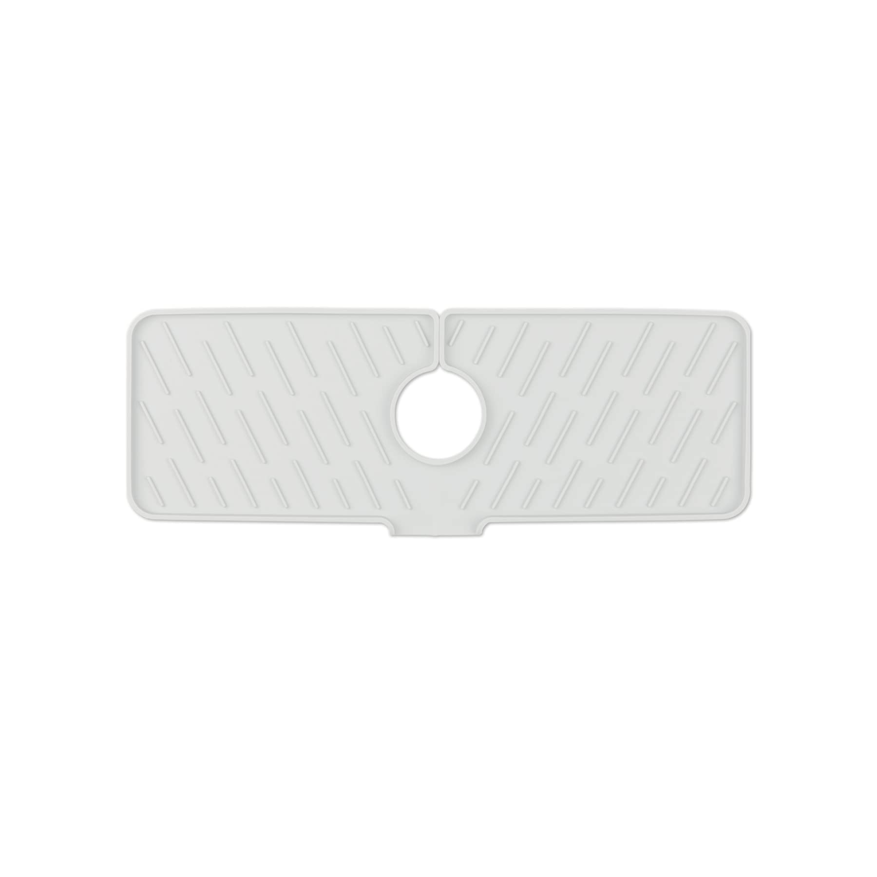Meiliweser Silicone Faucet Splash Guard - 18” x 5.9” Water Catcher Mat for Kitchen & Bathroom Sinks - Non-Slip Sink Protector Mat for Laundry Room & Utility Sinks - Beige Sink Accessories (Perfect for Preventing Water Splashes While Washing Dishes or Brushing Teeth)
