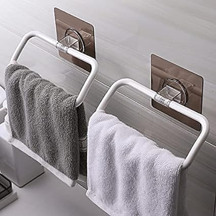 HEXAHOME Heavy Duty Plastic Towel Rack - Wall Mounted Bathroom Towel Holder with Rustproof Finish for Kitchen & Bathroom Organization | Perfect for Small Spaces, Apartments, and RV Bathrooms